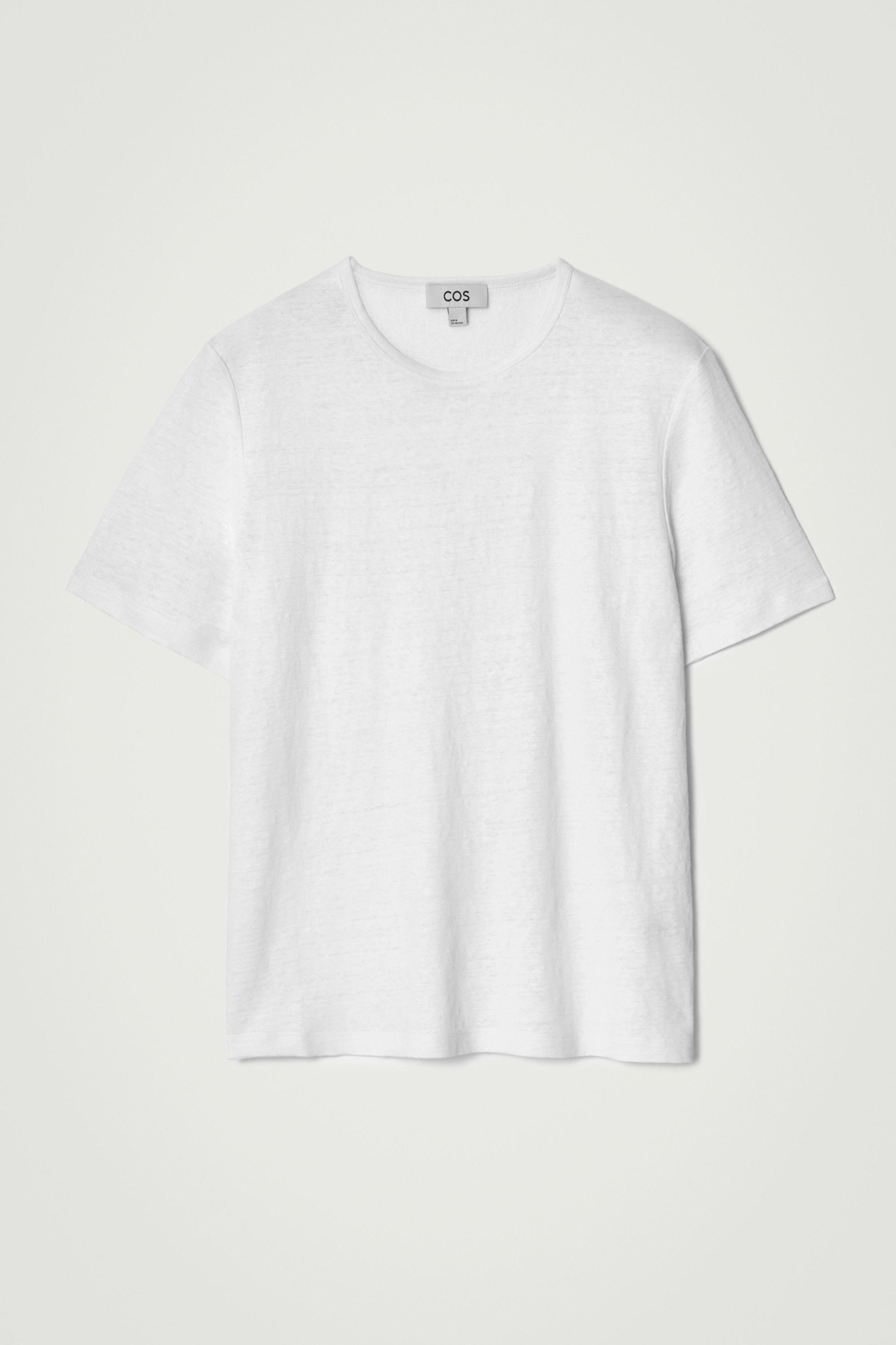 T-SHIRT IN LINO - BIANCO/BLU NAVY