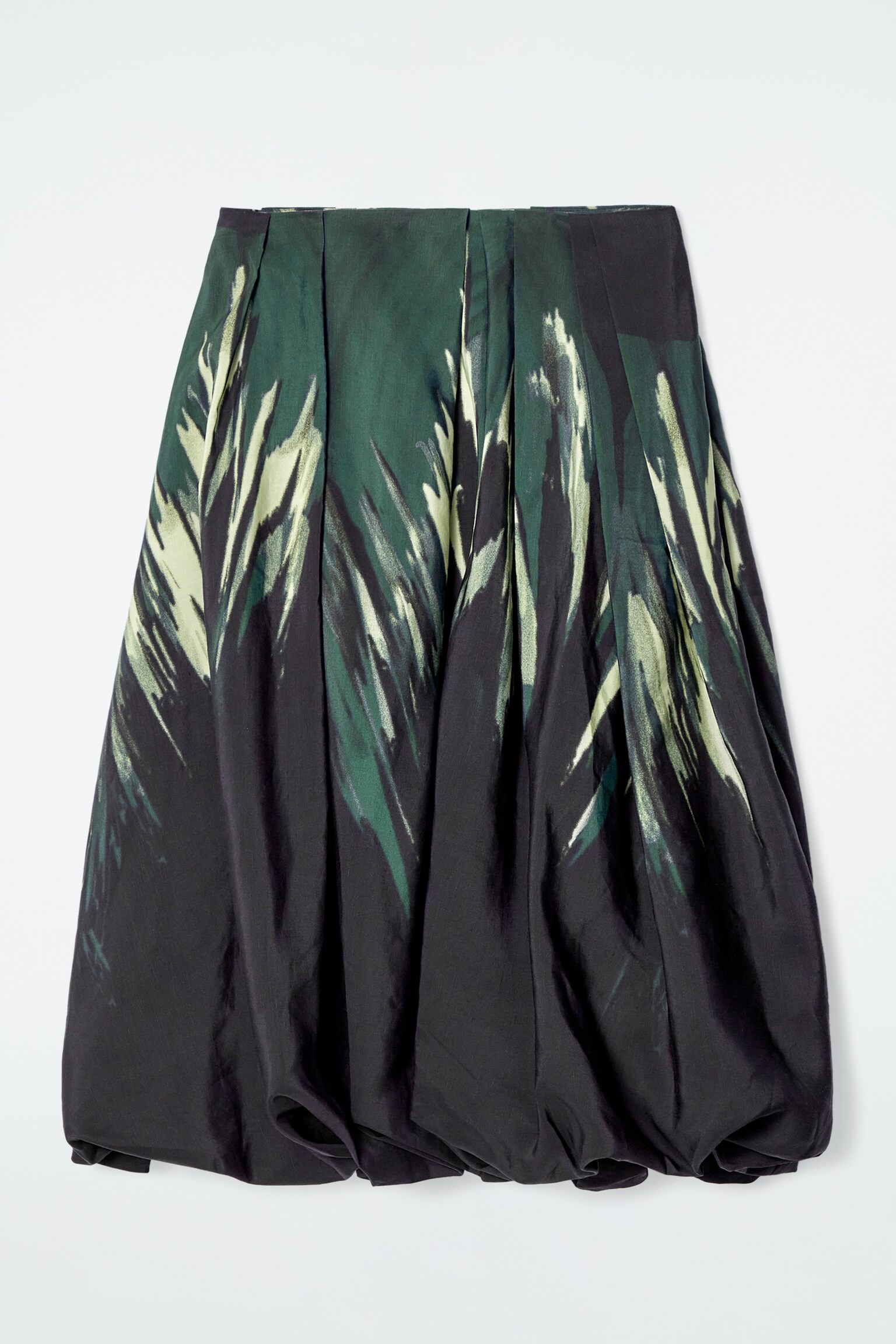 FALDA MIDI ESTAMPADA CON DOBLADILLO DE BURBUJA - NEGRO/ESTAMPADO - 2