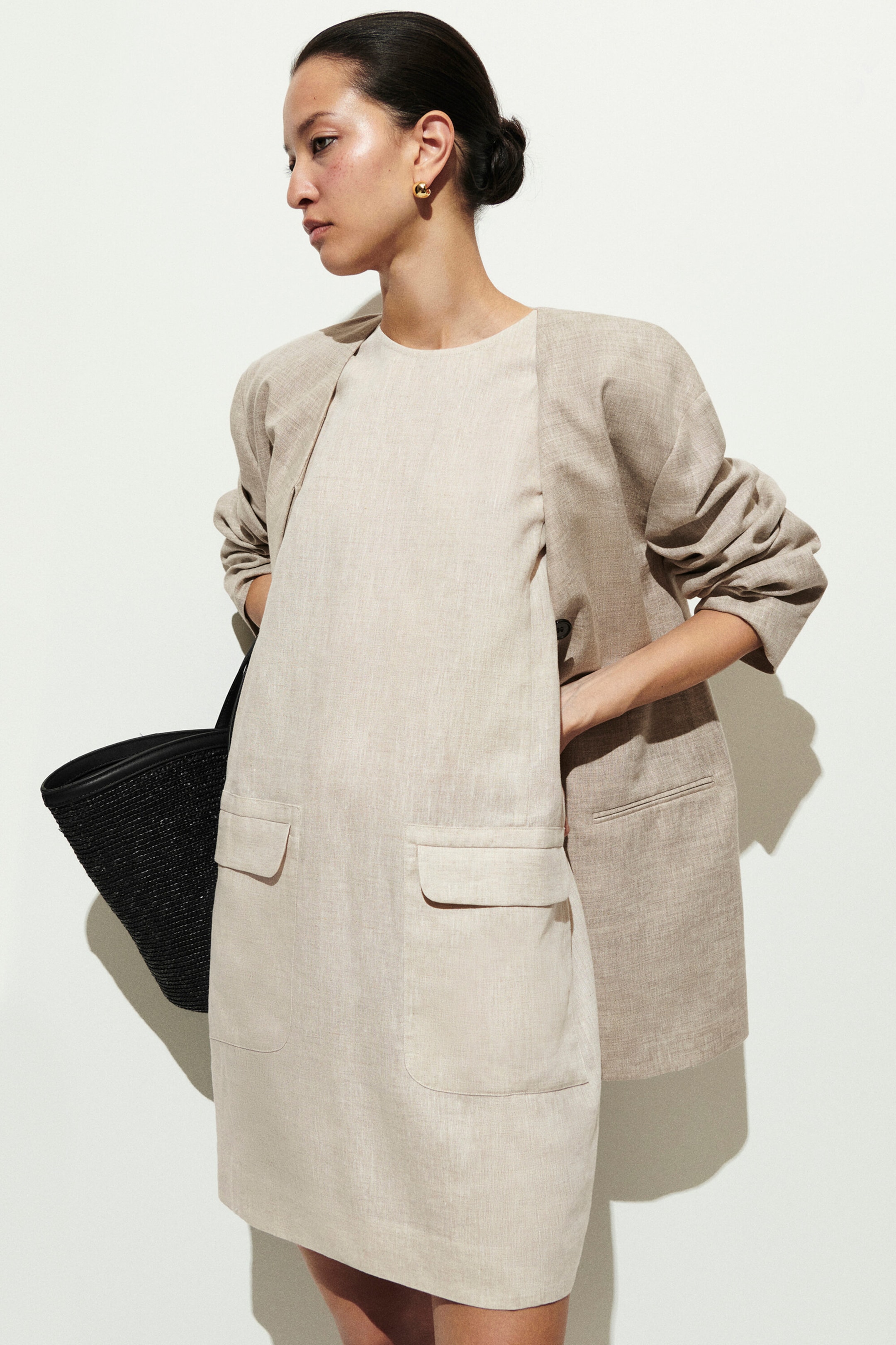 LINEN MINI SHIFT DRESS