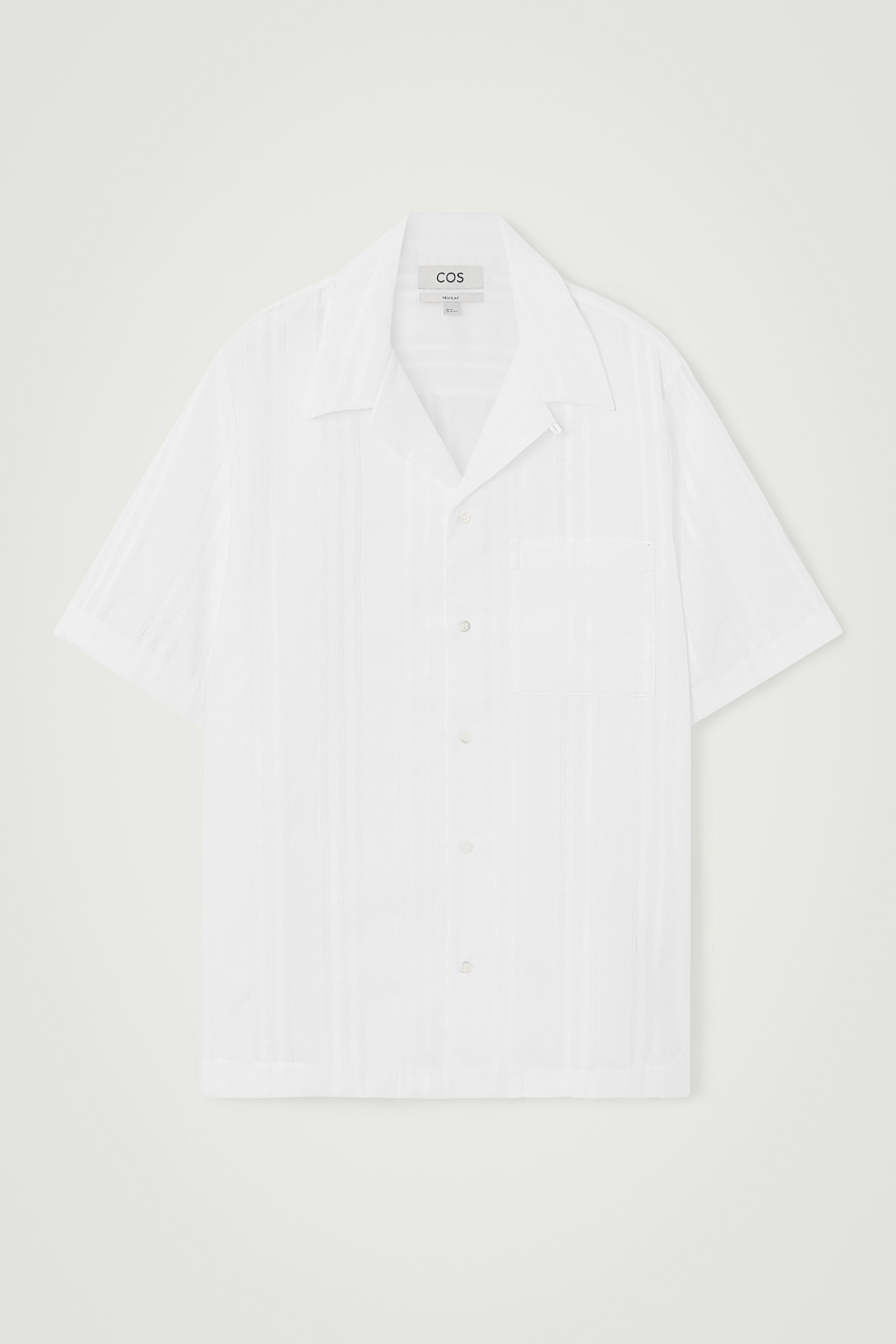 Grösseres Bild ansehen: KURZARMHEMD AUS BAUMWOLLE MIT JACQUARD-STREIFEN - WEISS - HERREN | H&M CH 1