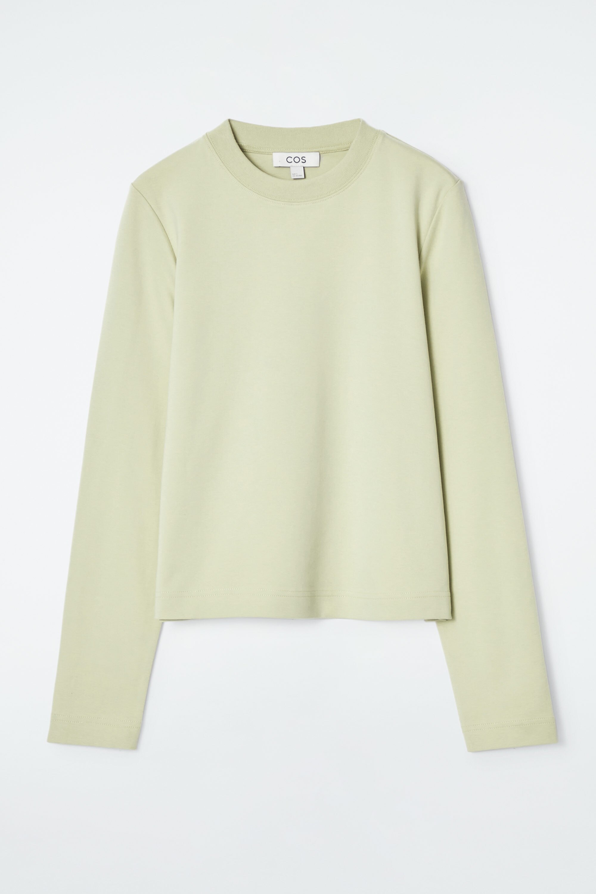 SLIM LIGHTWEIGHT LONG-SLEEVED TOP - LIGHT BEIGE | COS