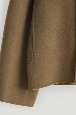 DOUBLE-FACED WOOL SHORT PEA COAT — CARAMEL 2