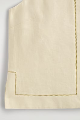 EMBROIDERED-DETAIL LINEN WAISTCOAT — BUTTER YELLOW 6