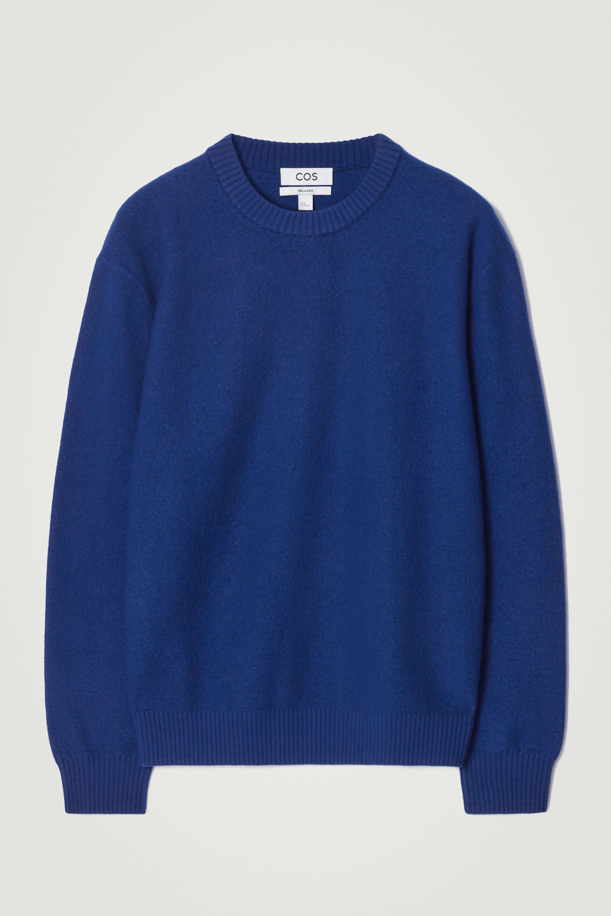 BOILED-WOOL CREW-NECK SWEATER - COBALT BLUE | COS