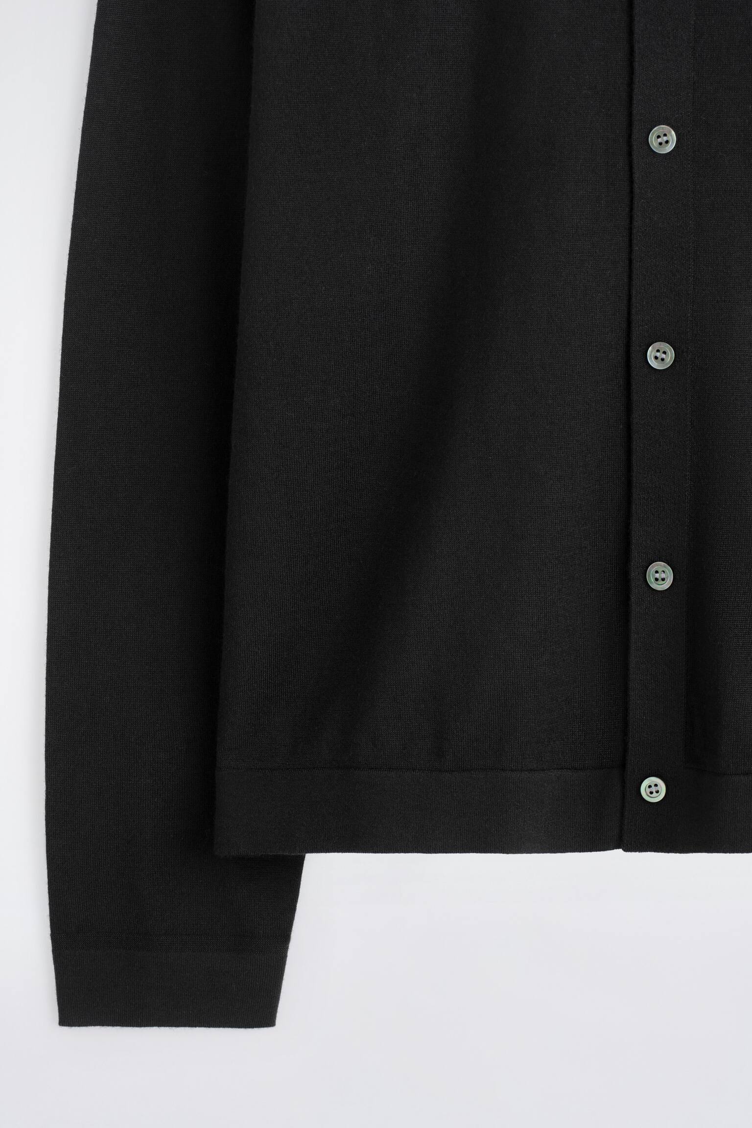 STRIKKET T-SHIRT I MERINOULD - SORT/KOKSGRÅ/BRUNMELERET - 4