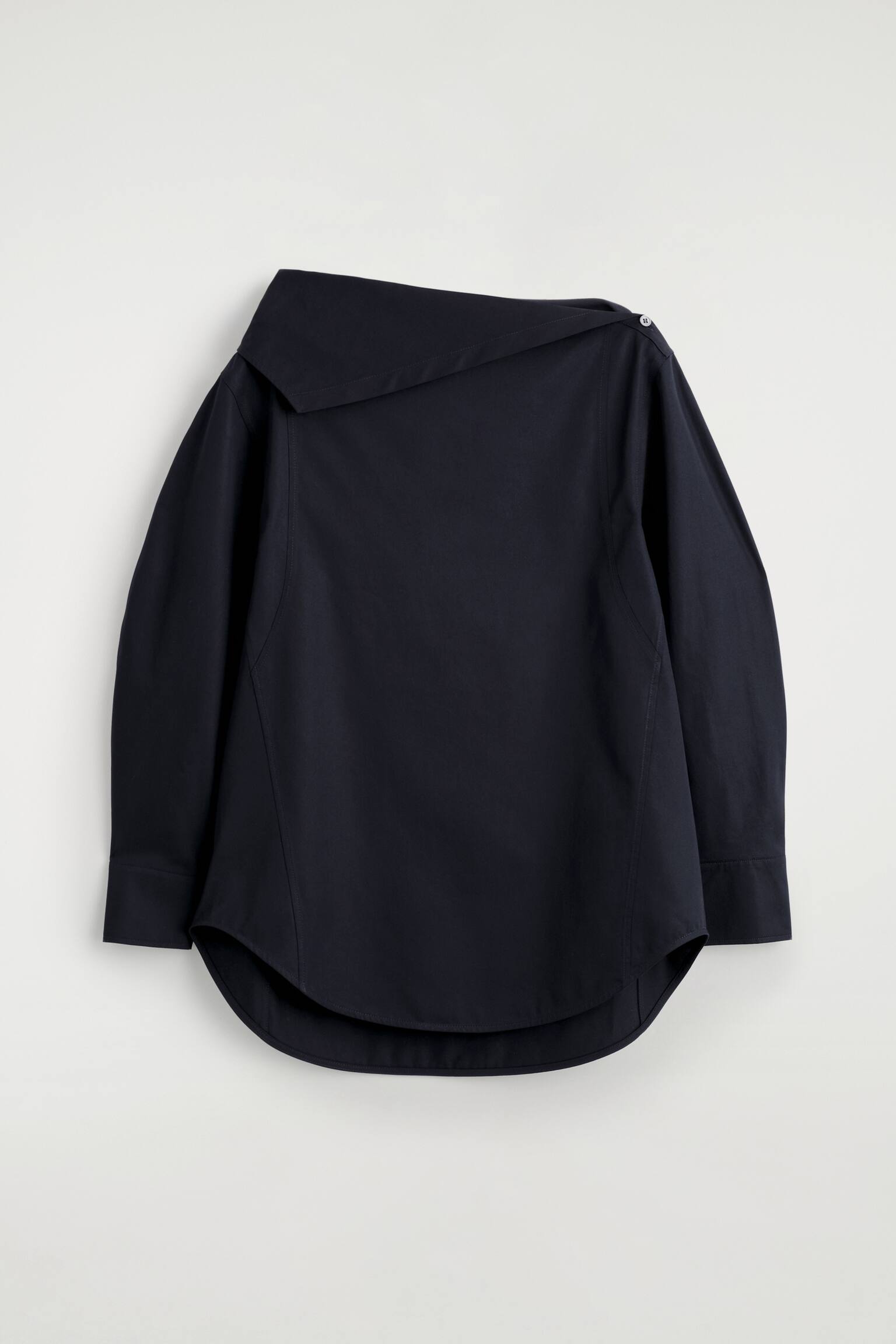 BLUSA ASIMMETRICA IN COTONE - BLU NAVY - 2
