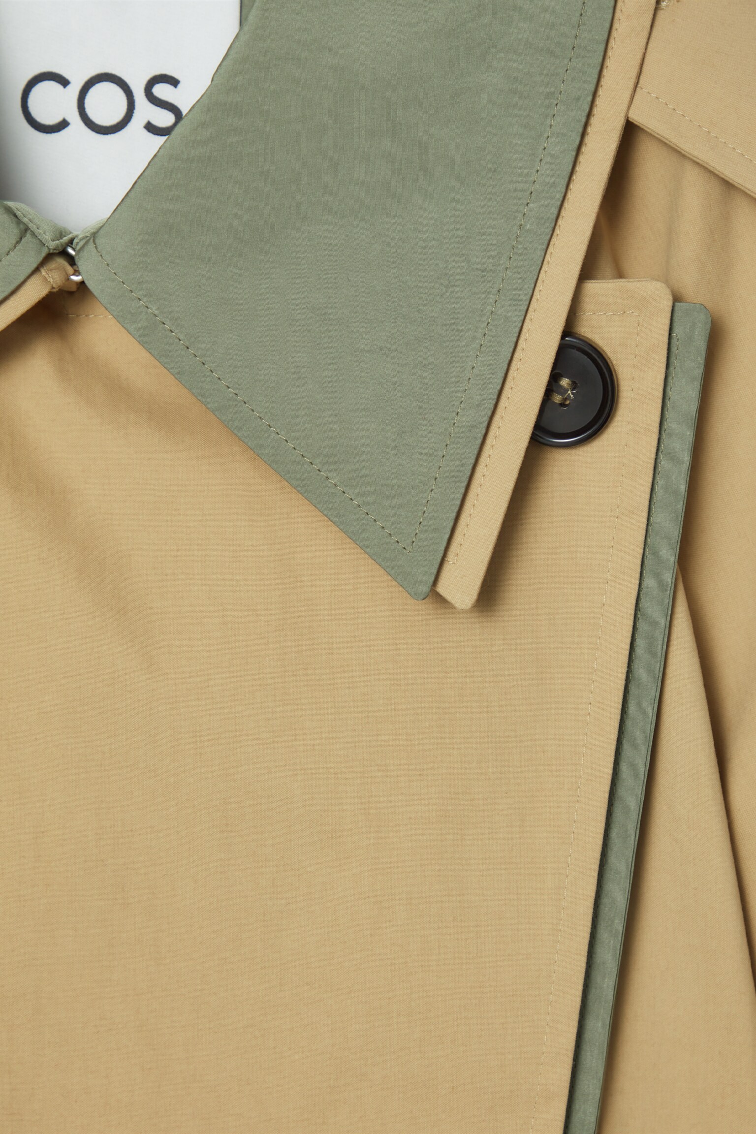 LAYERED DOUBLE-BREASTED TRENCH COAT - BEIGE / KHAKI - 2