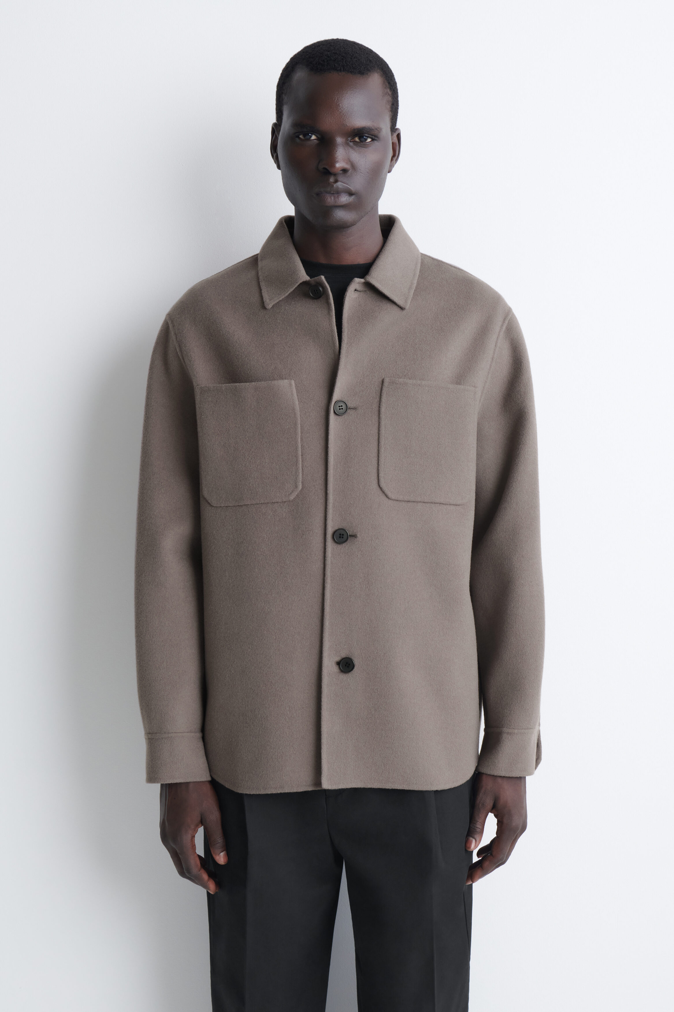 DOUBLE-FACED WOOL OVERSHIRT - MAUVE | COS US