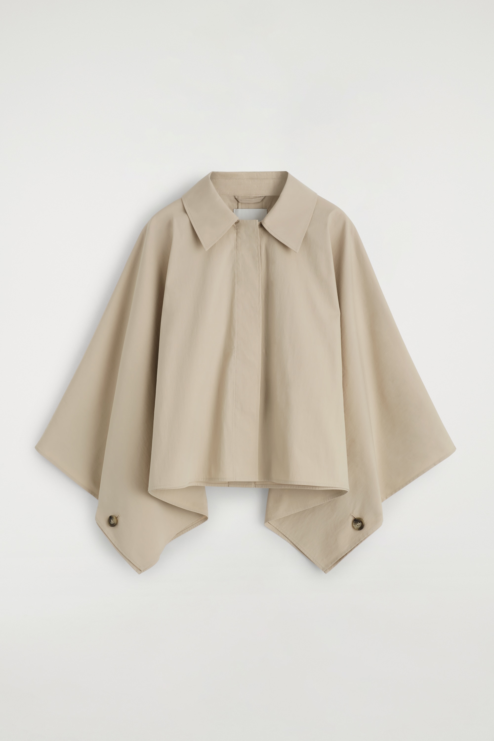 VERKÜRZTES CAPE IM TRENCHCOAT-STIL - HELLES BEIGE