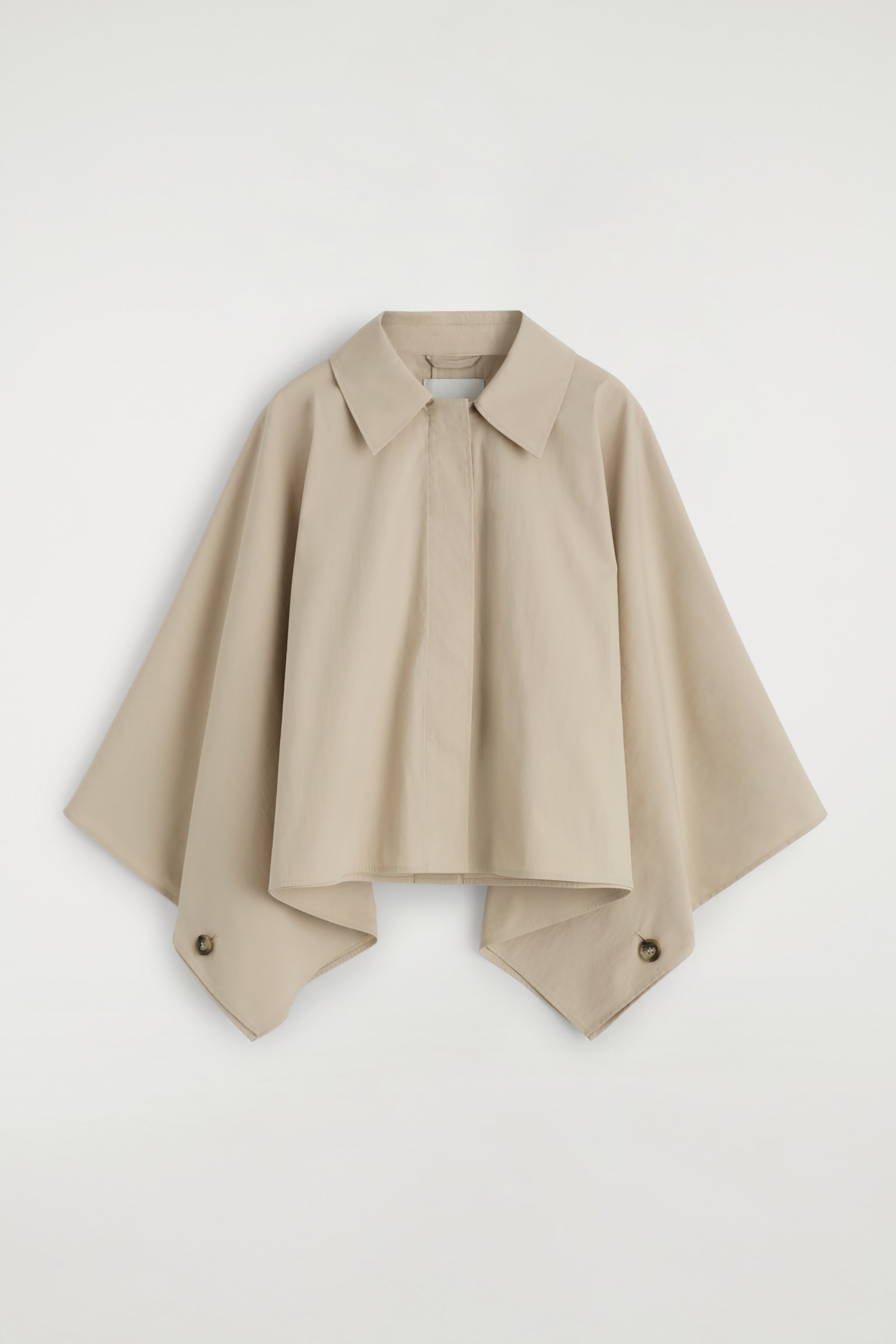 TRENCH CROPPED IN STILE MANTELLA - BEIGE CHIARO/MARRONE SCURO - 2