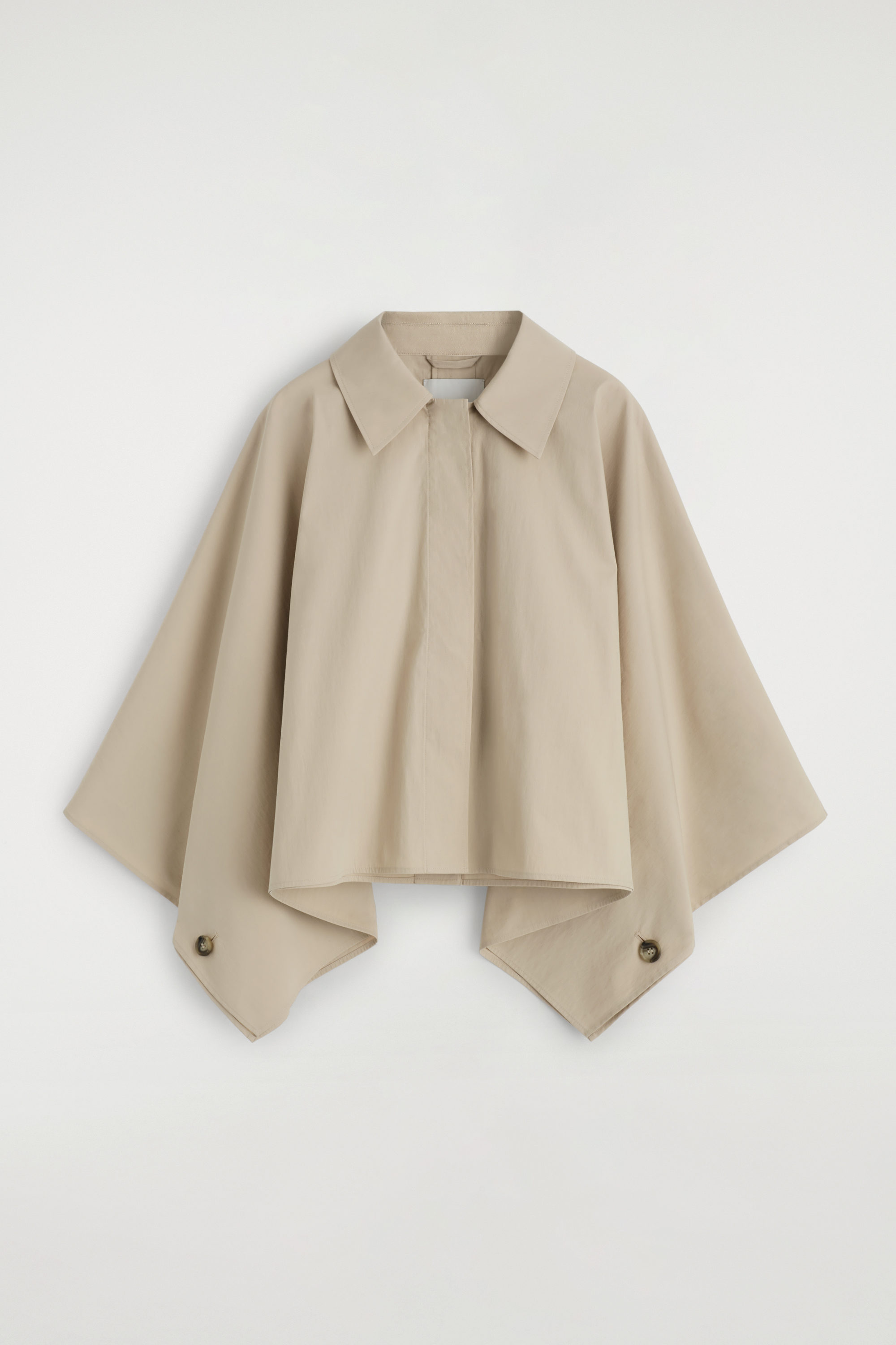 CROPPED TRENCH COAT CAPE - LIGHT BEIGE | COS US