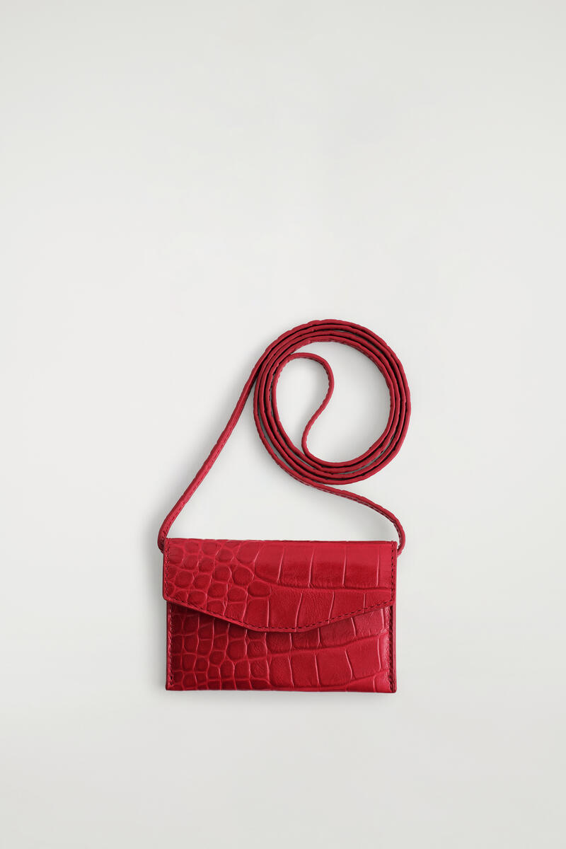 Croc-Effect Leather Cardholder