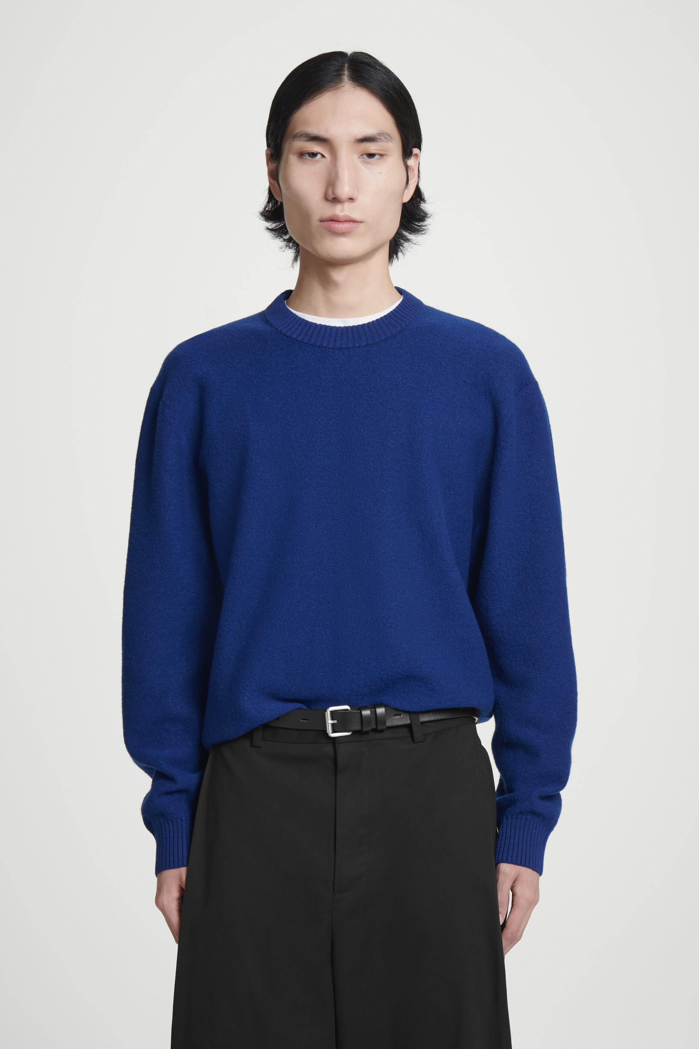 スウェット・トレーナー MALO BLUE COTTON SWEATER Mar - Misty Blue - Blue sweatshirt with embroidery for