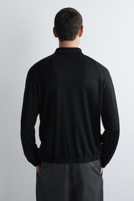 WOOL-JERSEY BOMBER JACKET — BLACK 4