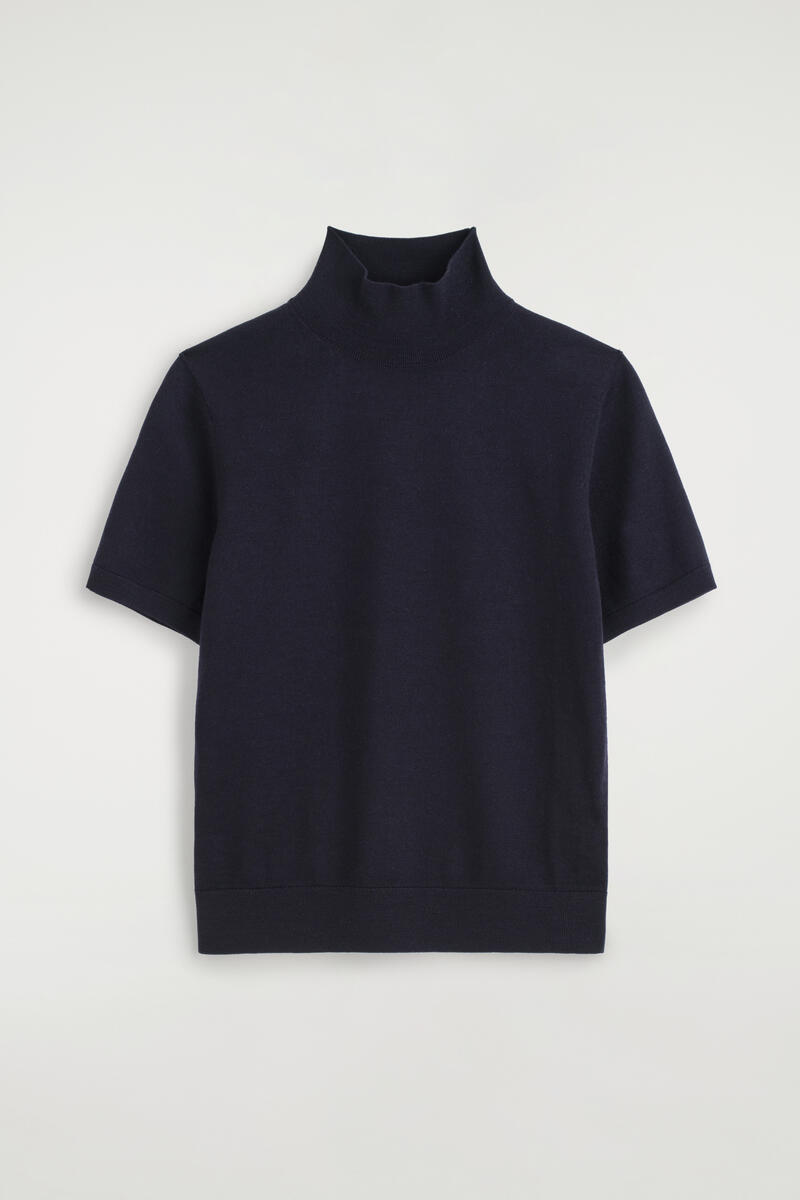 Merino Wool Turtleneck Top