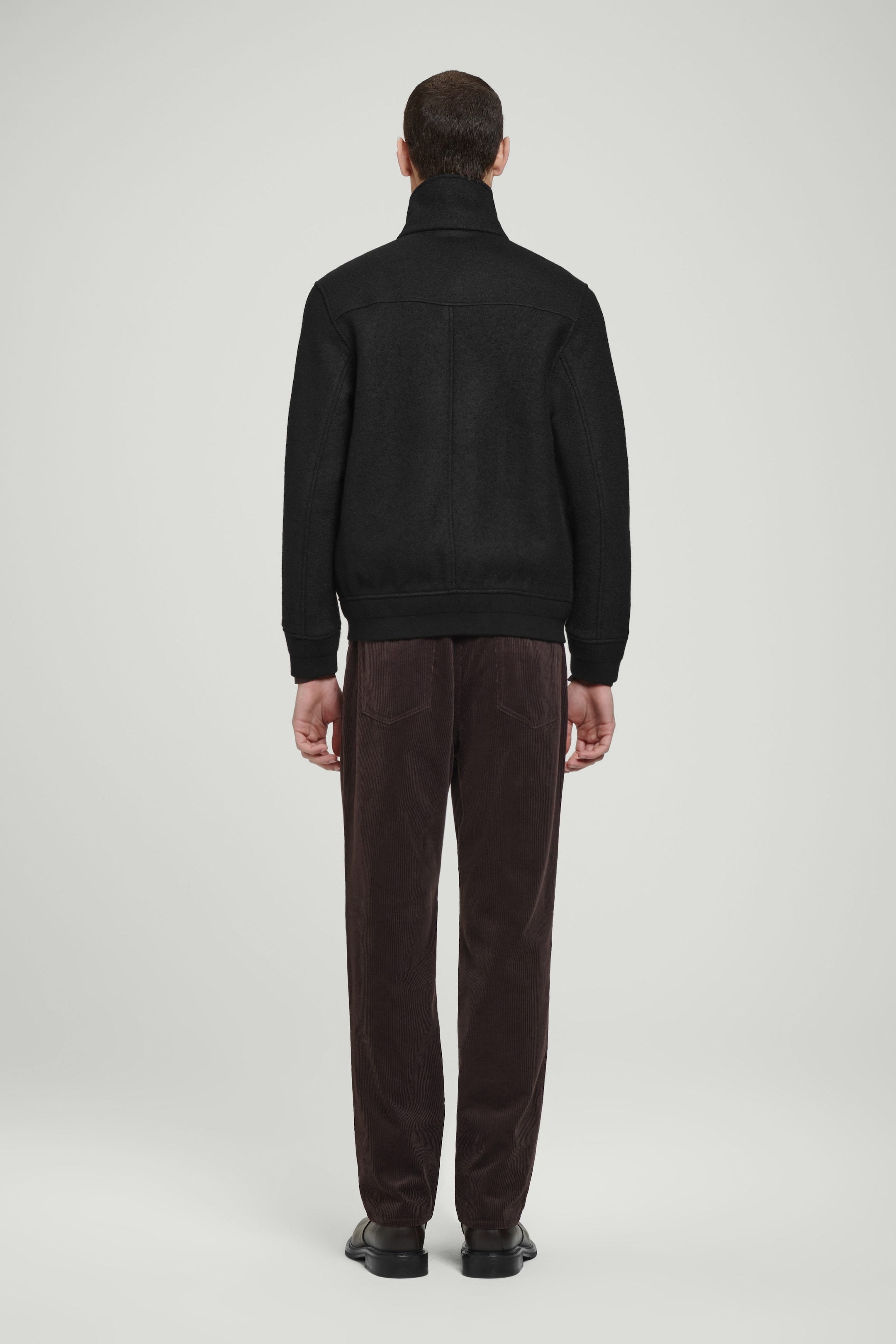 BOILED MERINO WOOL AVIATOR JACKET