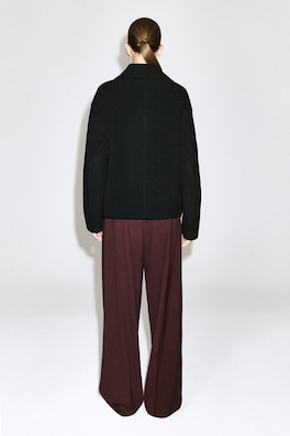 OVERSIZED DOUBLE-FACED WOOL JACKET — BLACK 4