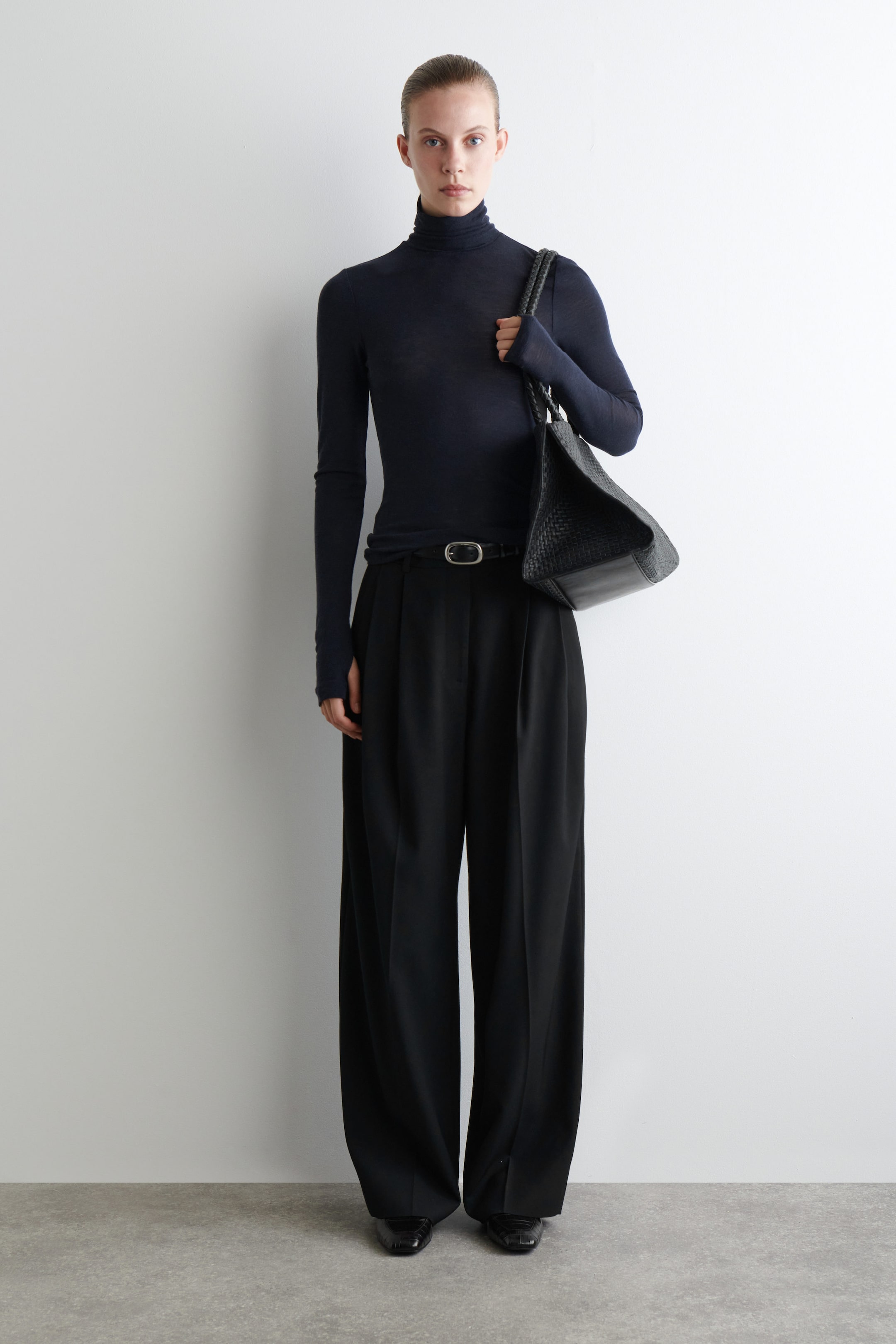 MERINO WOOL HIGH-NECK TOP