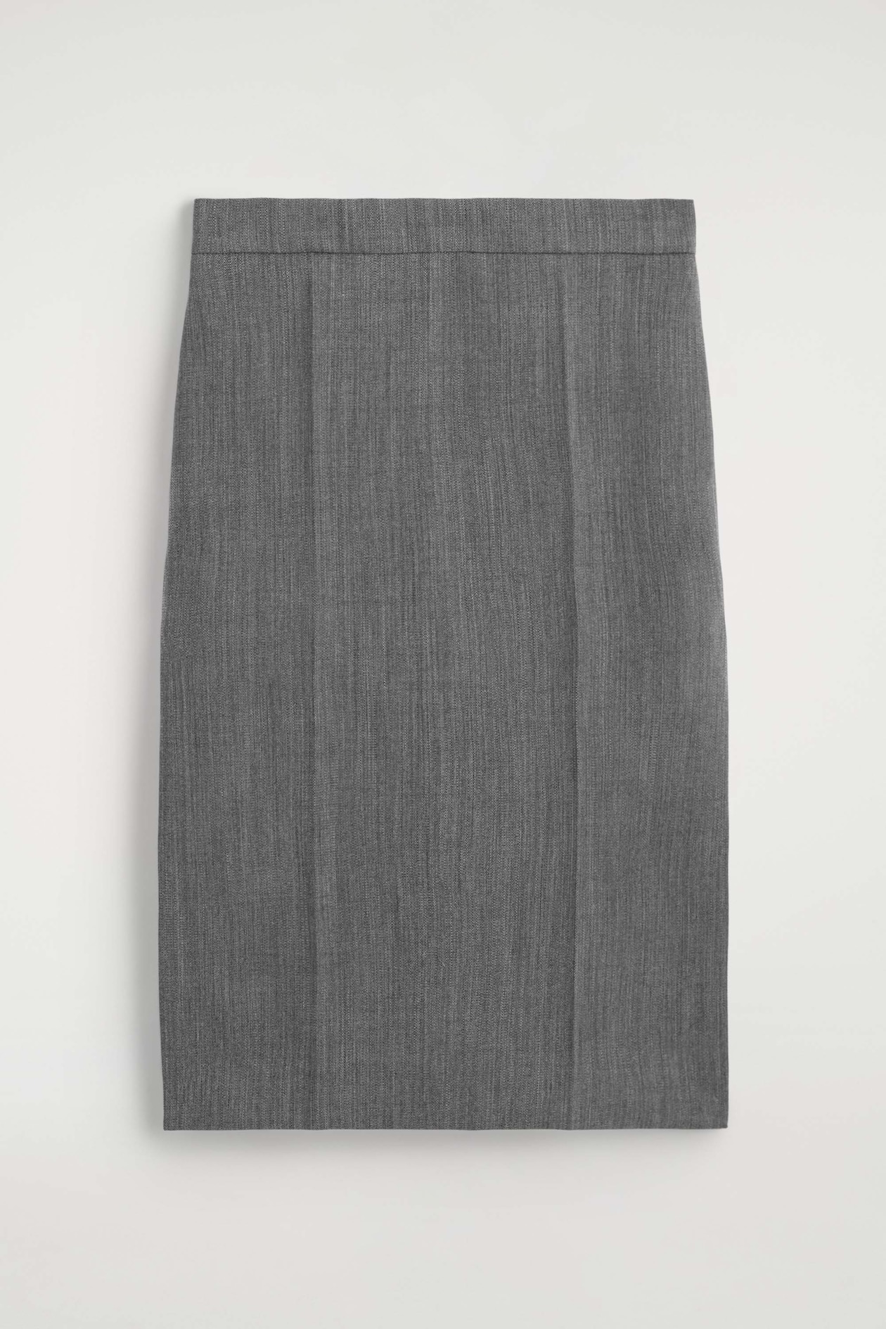 TAILORED WOOL MIDI SKIRT — HEATHER