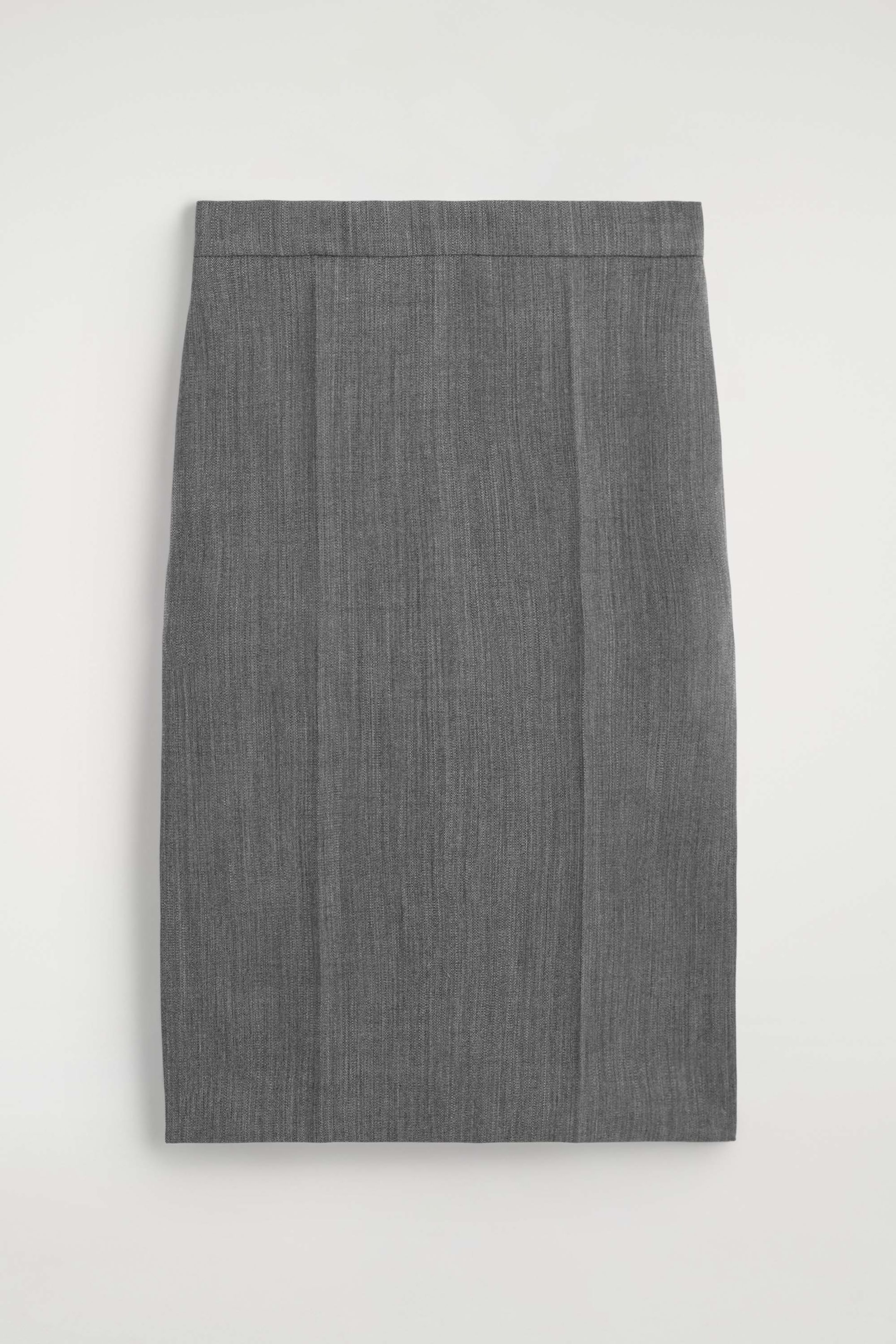 TAILORED WOOL MIDI SKIRT