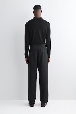 COTTON REGULAR-FIT STRAIGHT-LEG CHINOS — BLACK 4
