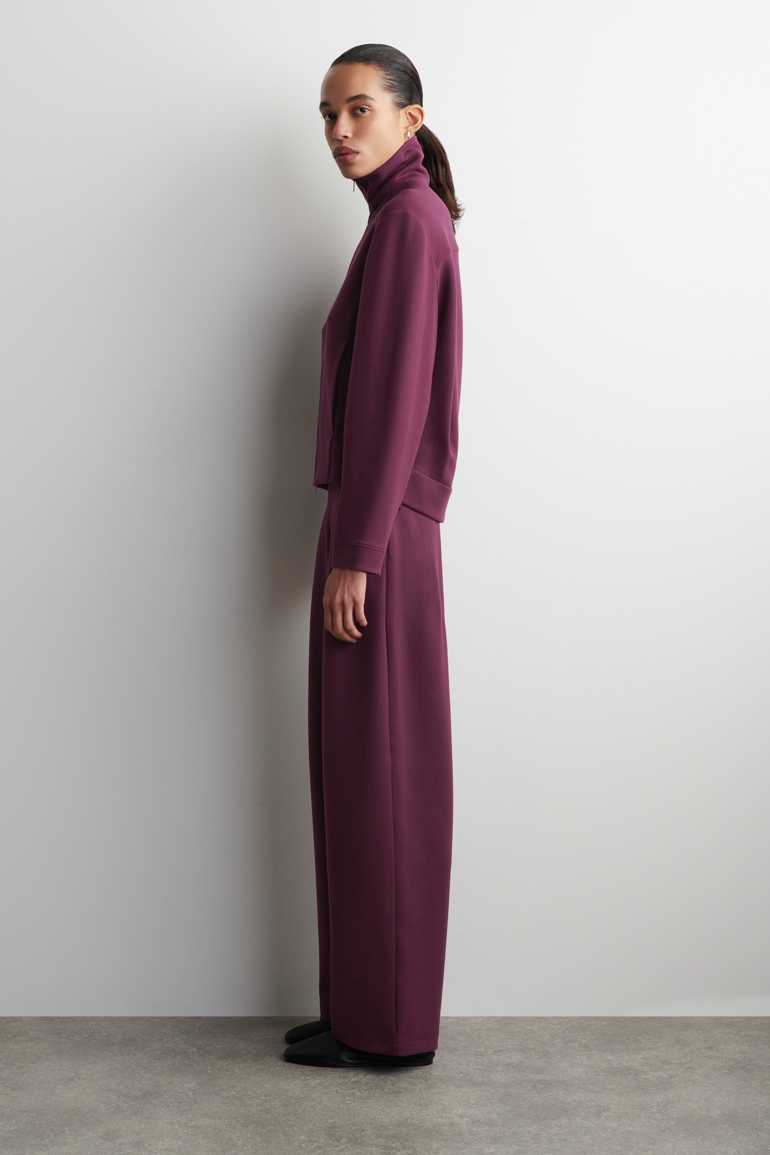 CHAQUETA DEPORTIVA EFECTO NEOPRENO - BURDEOS/AZUL MARINO - 5