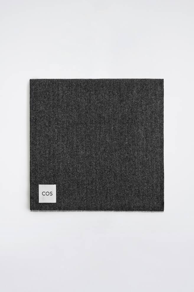 HERRINGBONE WOOL-CASHMERE SCARF - GREY / HERRINGBONE - 1