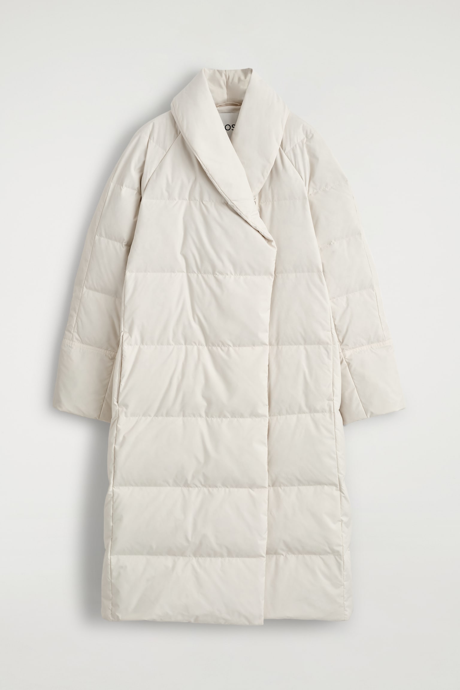 MANTEAU LONG MATELASSÉ À COL CHÂLE - ÉCRU - 2