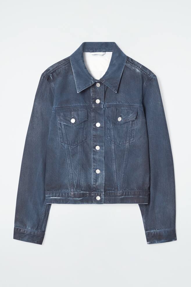 SPRAYED-DENIM JACKET - DARK BLUE - 1