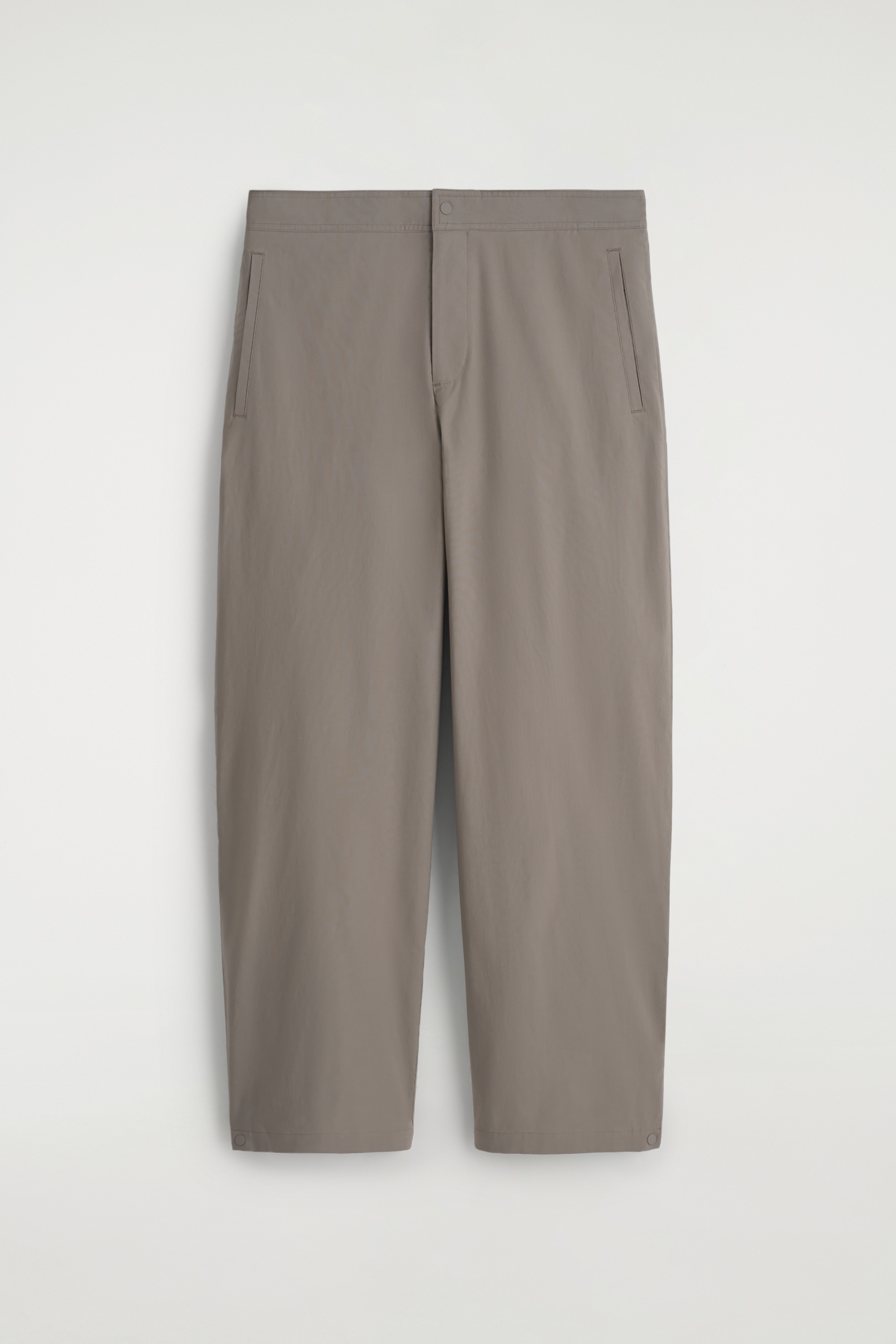 BAUMWOLLHOSE MIT BARREL-BEIN - GRAU/SCHWARZ