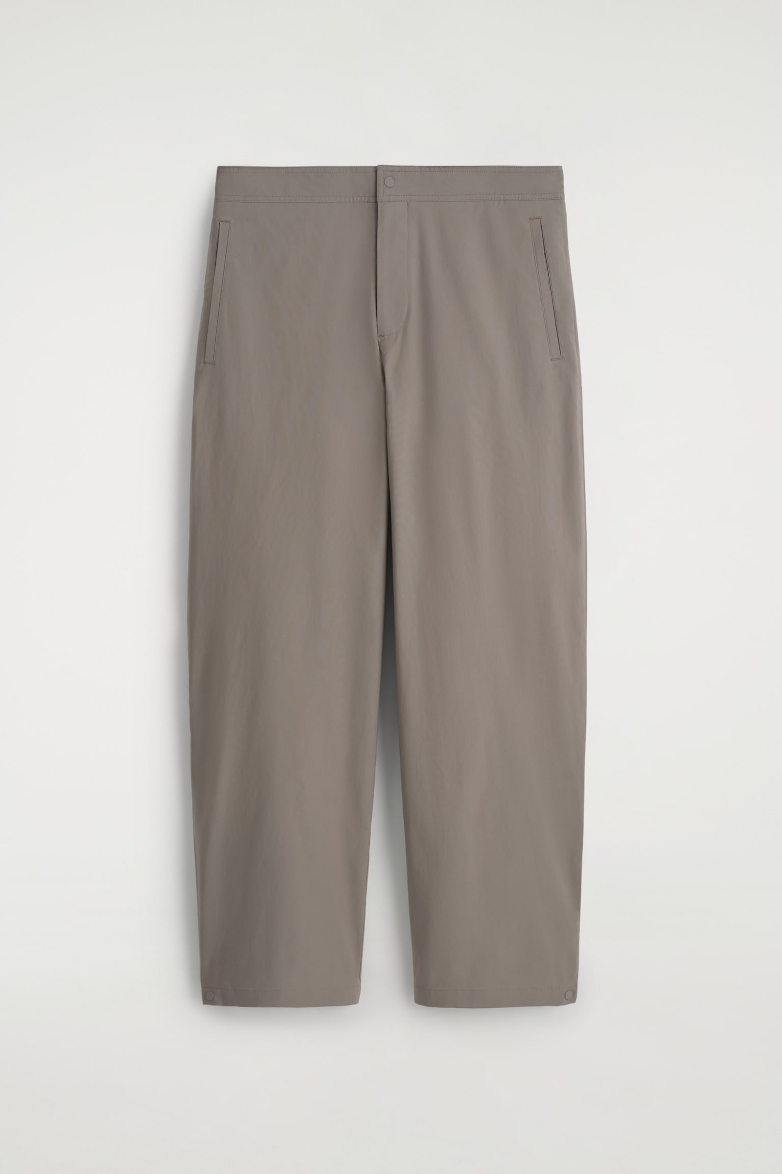 PANTALÓN DE ALGODÓN BARREL FIT - GRIS/NEGRO