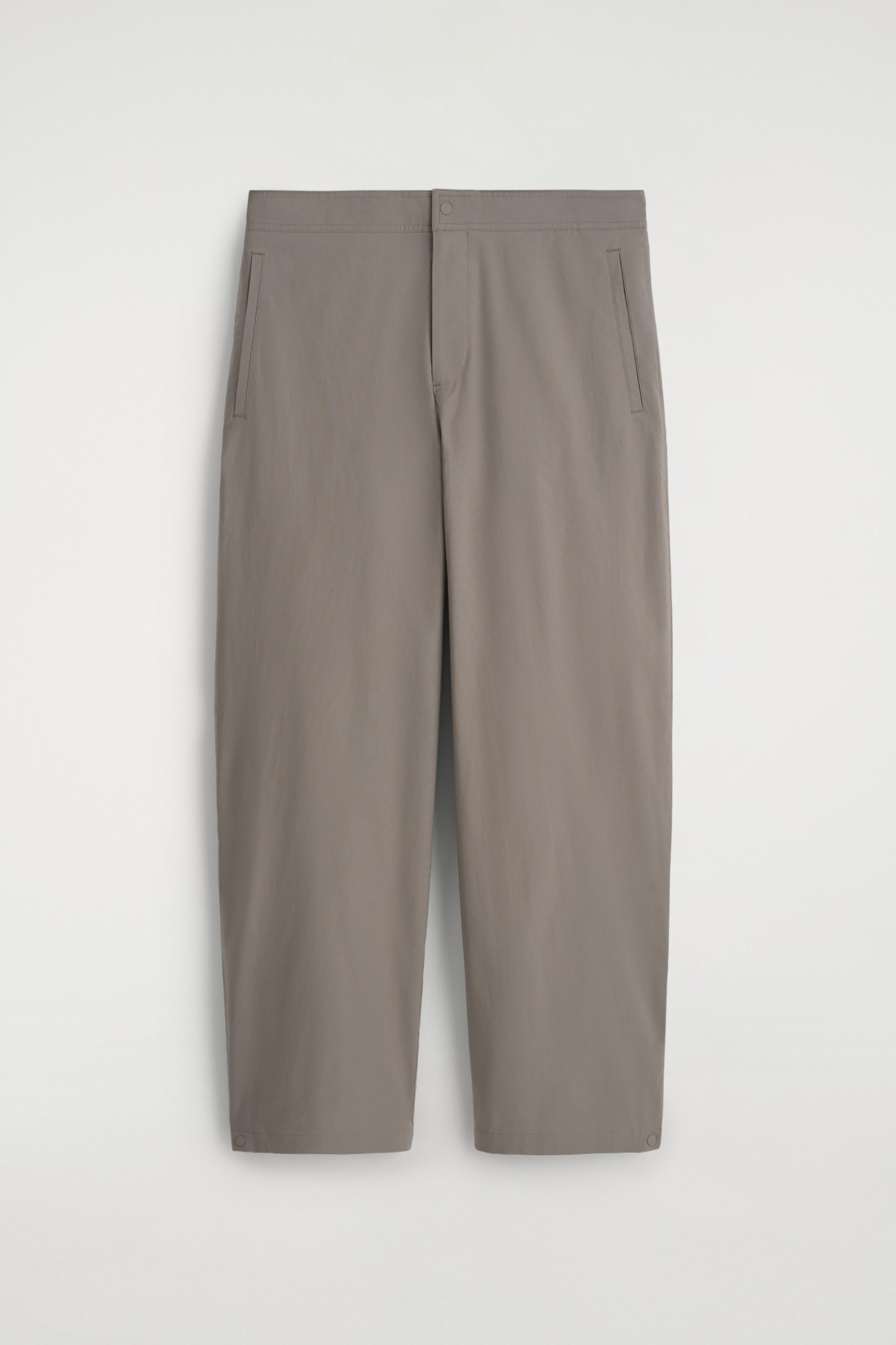 COTTON BARREL-LEG TROUSERS