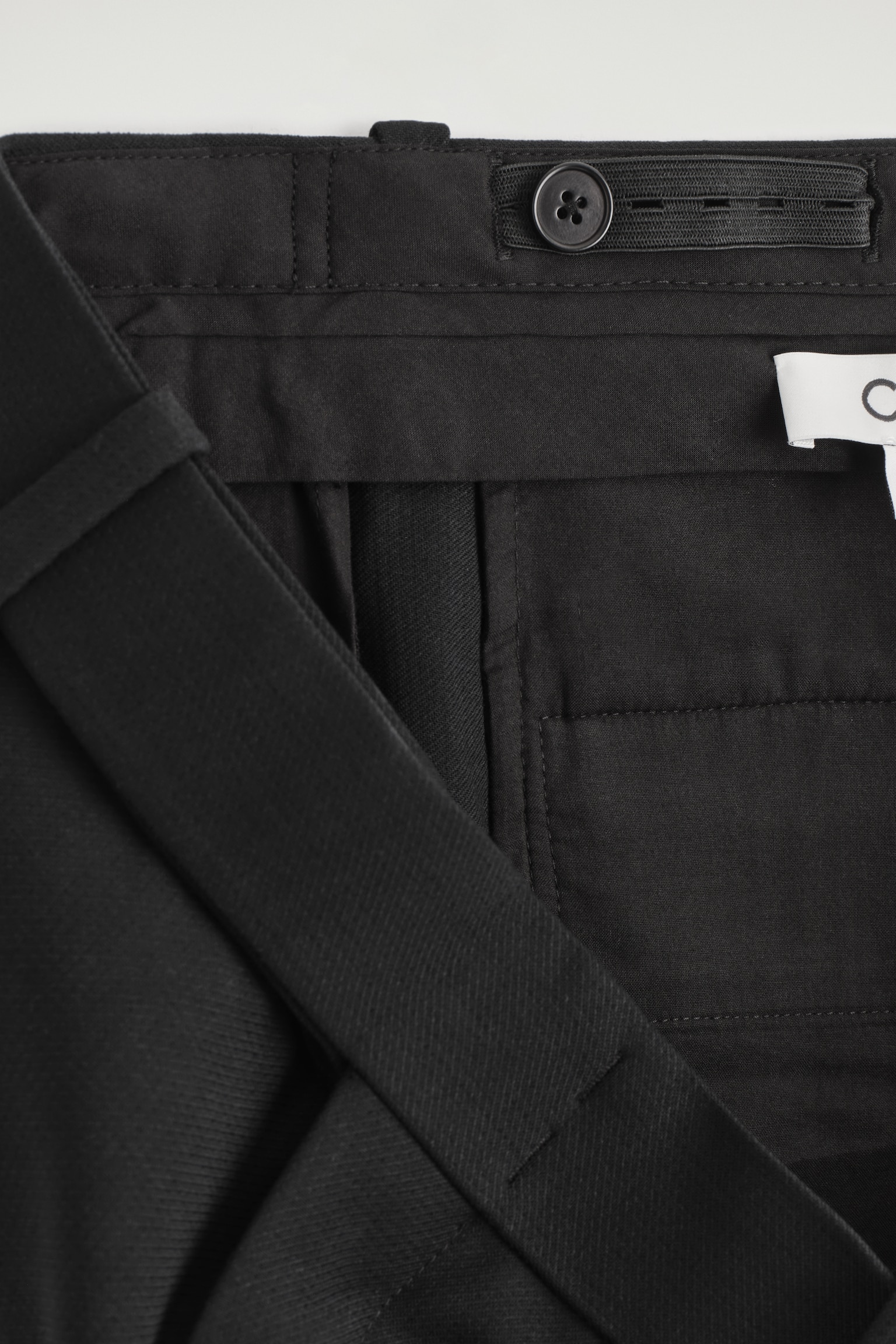 PANTALON DROIT EN LAINE MÉLANGÉE - NOIR/BRUN FONCÉ - 7