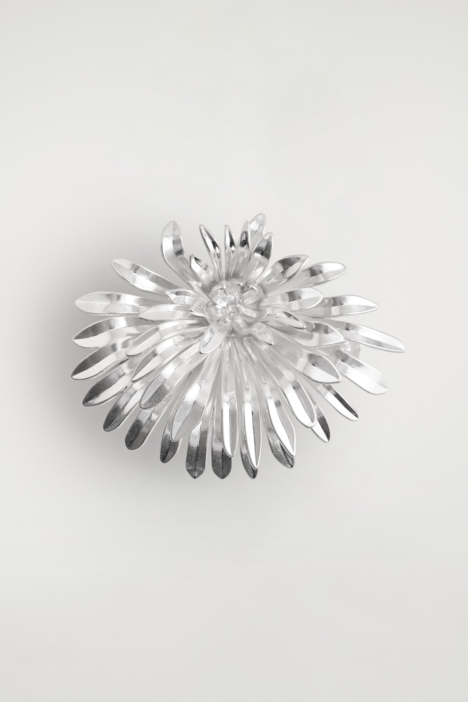 ABSTRACT FLORAL BROOCH - SILVER - 1