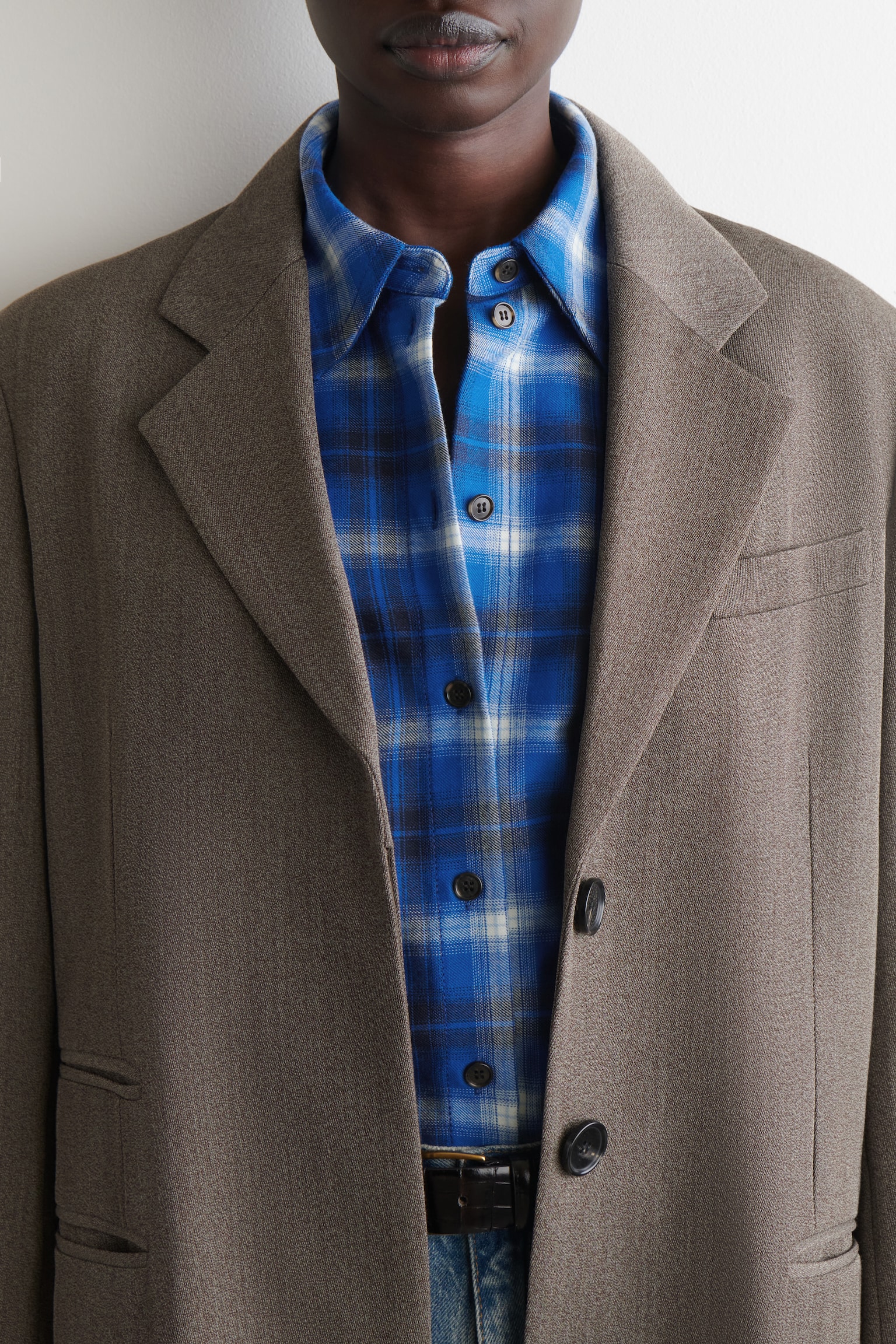 CAMISA DE FRANELA DE CUADROS - AZUL/CUADROS/BEIGE/CUADROS - 4