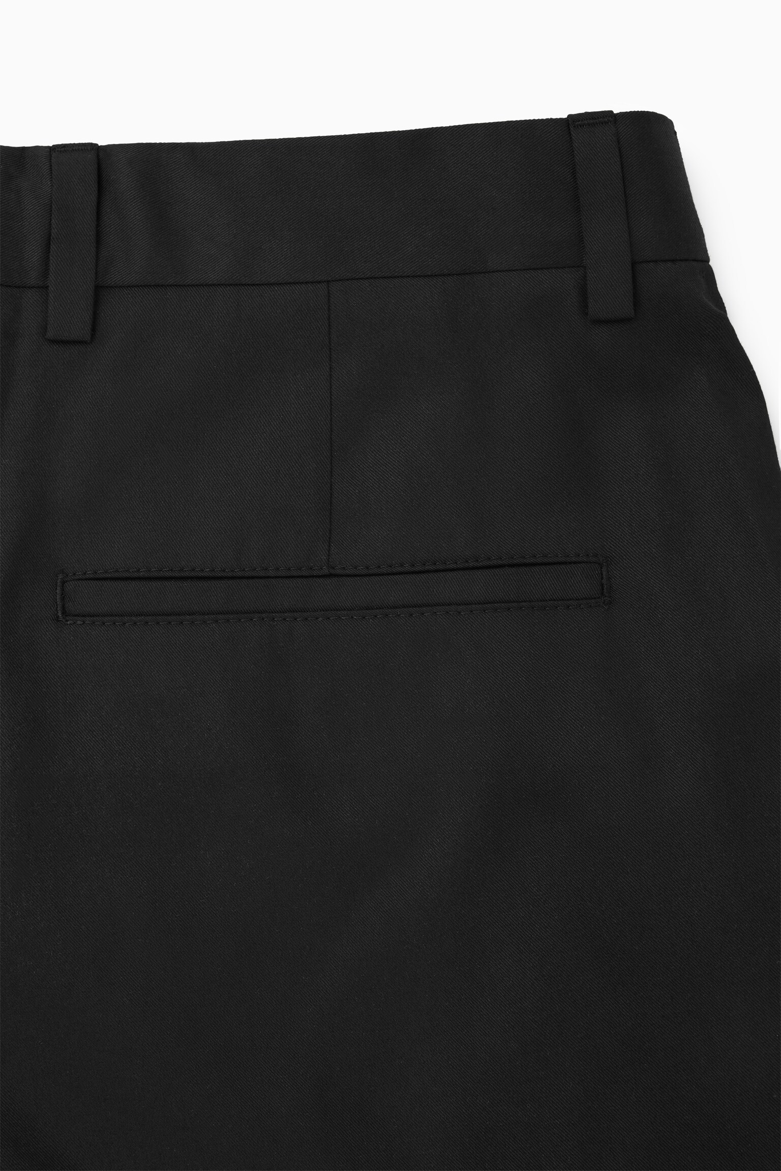 WIDE-LEG TWILL TROUSERS - BLACK - 2