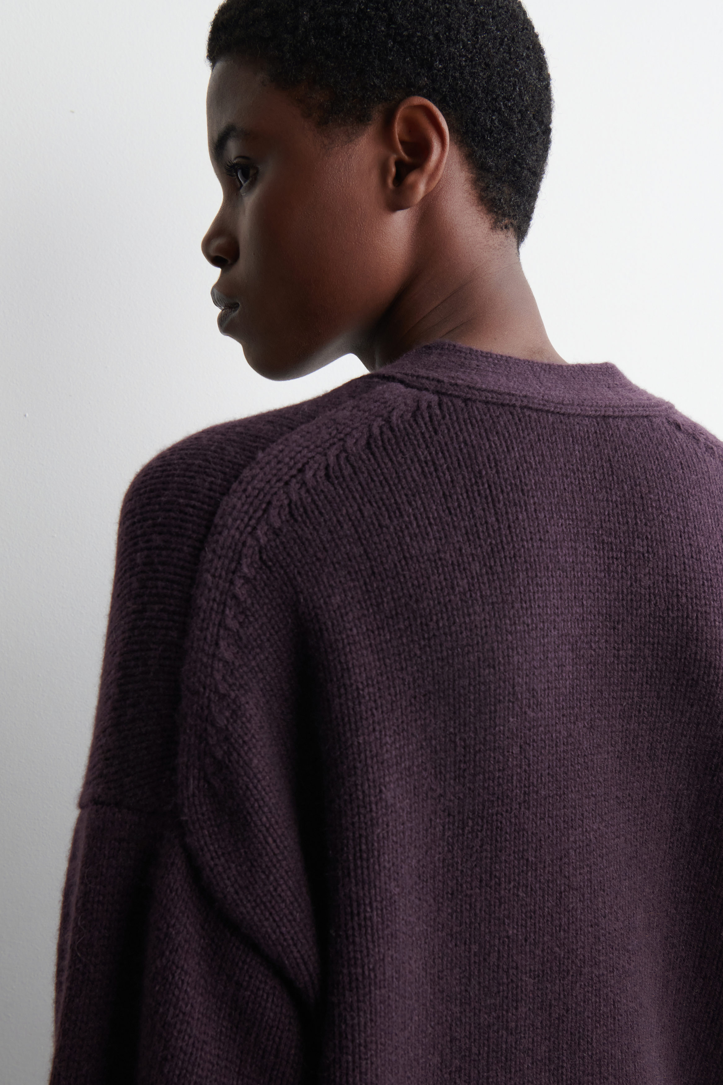 OVERSIZED MERINO WOOL CARDIGAN - DARK PURPLE | COS US