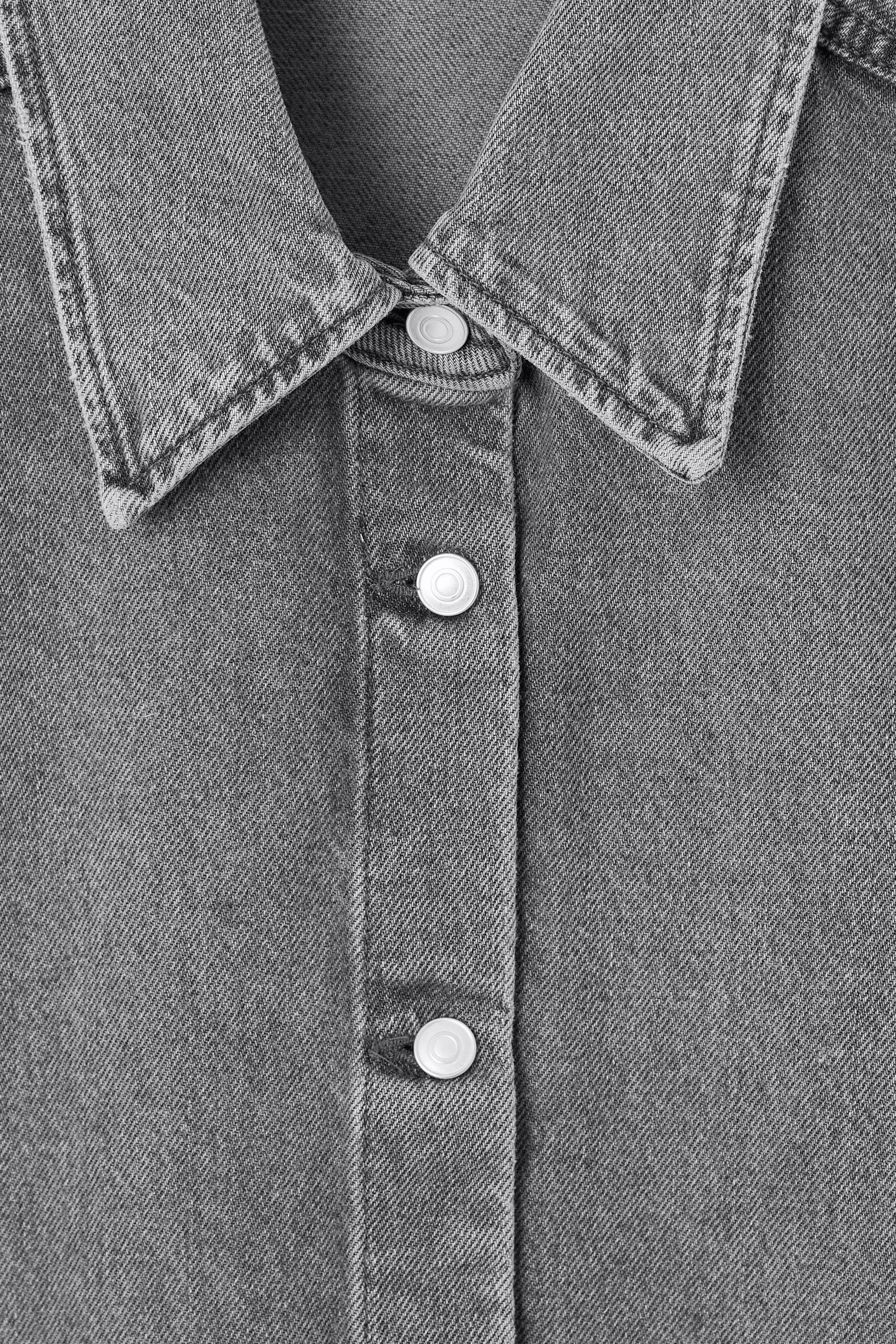 Ingrandisci l'immagine: RELAXED SHORT-SLEEVED DENIM SHIRT - WASHED GREY - DONNA | H&M CH 2