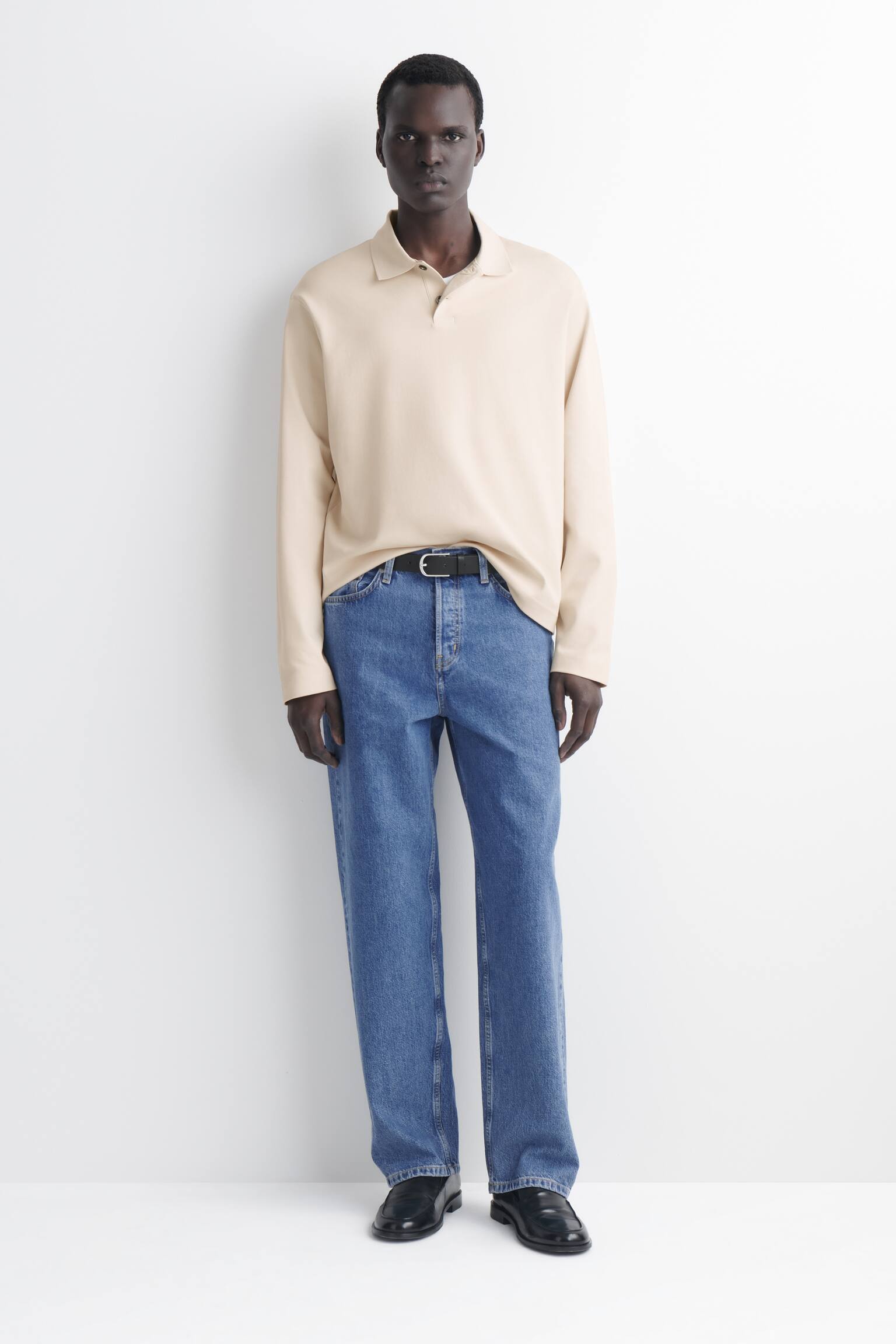 POLO EN COTON INTERLOCK - ÉCRU/ÉCRU / MARINE / RAYURES - 7