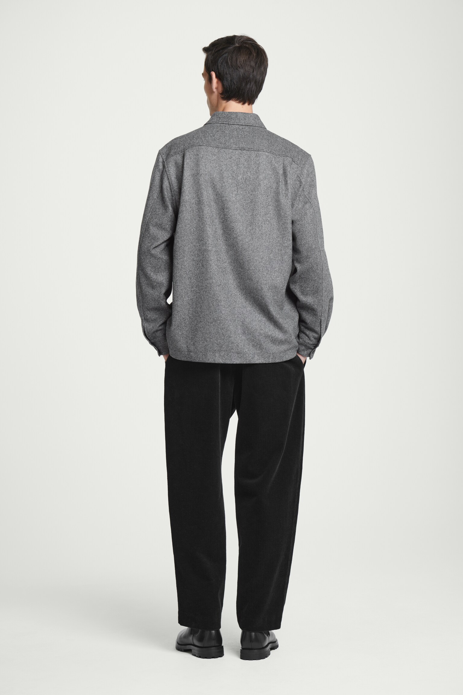 SURCHEMISE EN LAINE MÉLANGÉE TEXTURÉE - GRIS - 8