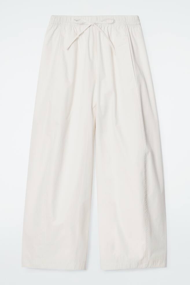ELASTICATED BARREL-LEG TROUSERS - OFF-WHITE/WHITE/BLACK/DARK BROWN - 1