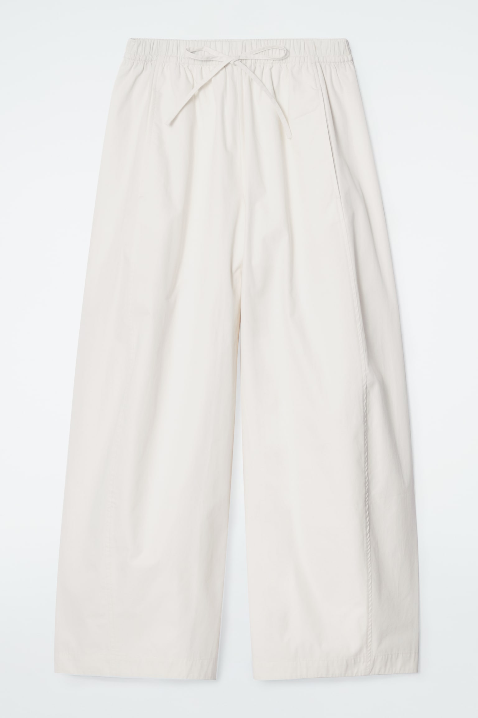 ELASTISCHE BARREL-LEG BROEK - OFF-WHITE/WIT/ZWART/DONKERBRUIN