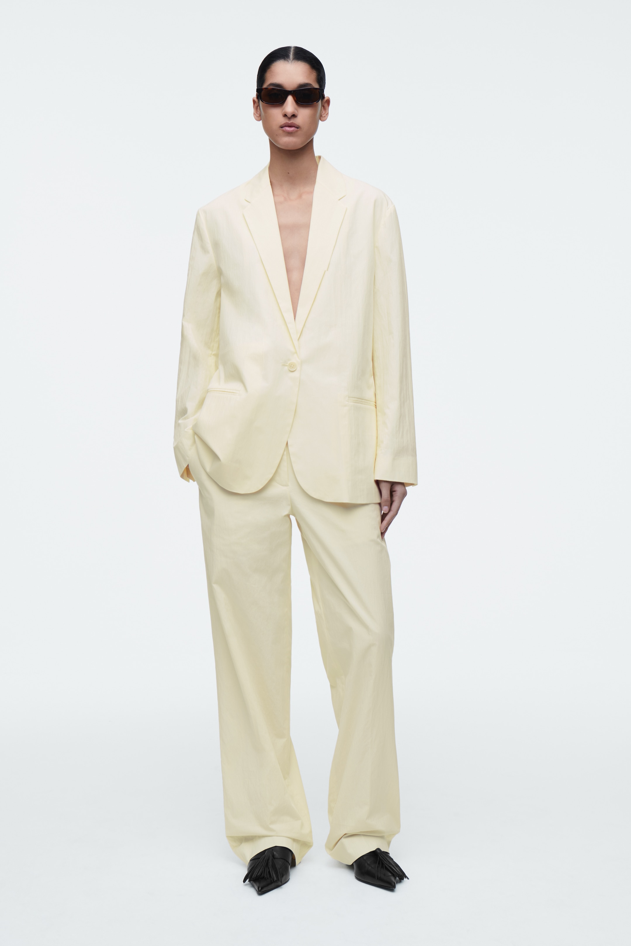 Grösseres Bild ansehen: ELEGANTE BAUMWOLLHOSE MIT GERADEM BEIN - HELLGELB - DAMEN | H&M CH 2