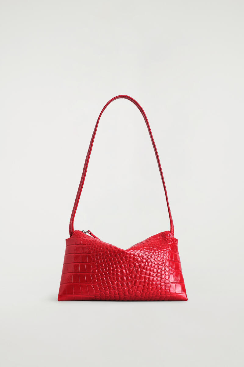 Mini Pavilion Shoulder Bag - Croc-Effect Leather