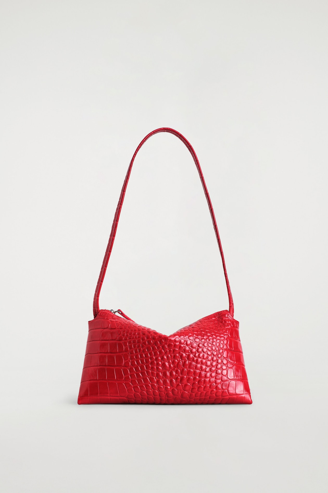 MINI PAVILION SHOULDER BAG - CROC-EFFECT LEATHER — RED / CROC EFFECT