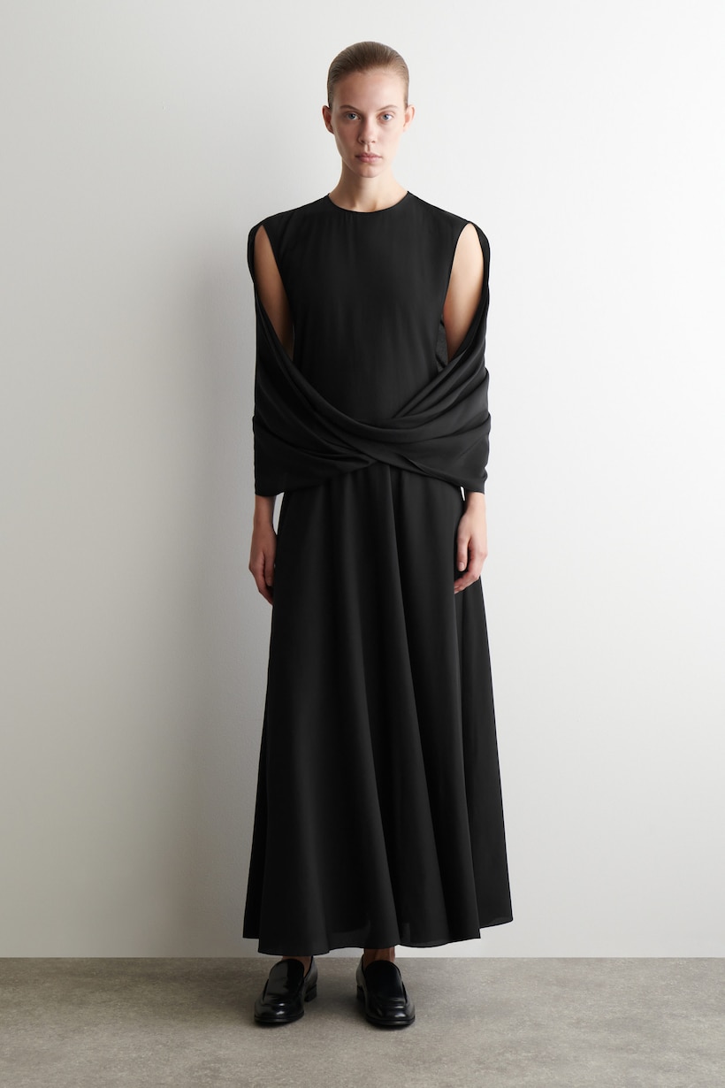 cos draped pleated maxi dress COS Draped Pleated Maxi Dress