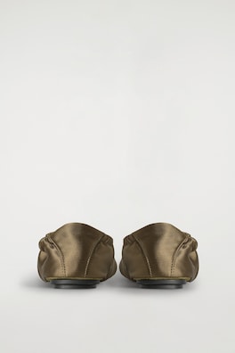 SATIN-SUEDE BALLET SNEAKERS — KHAKI 2