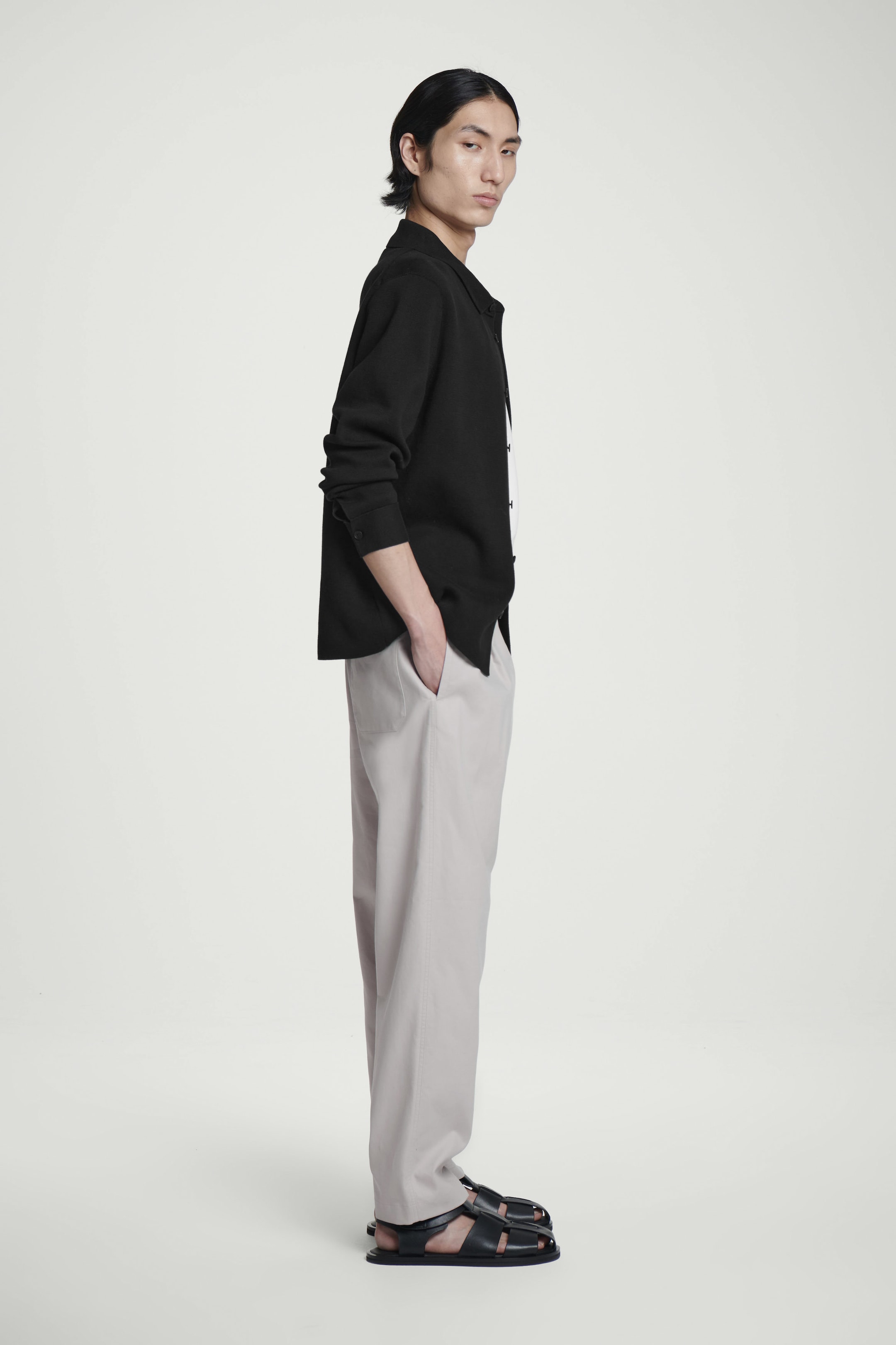 RELAXED COTTON TAPERED PANTS