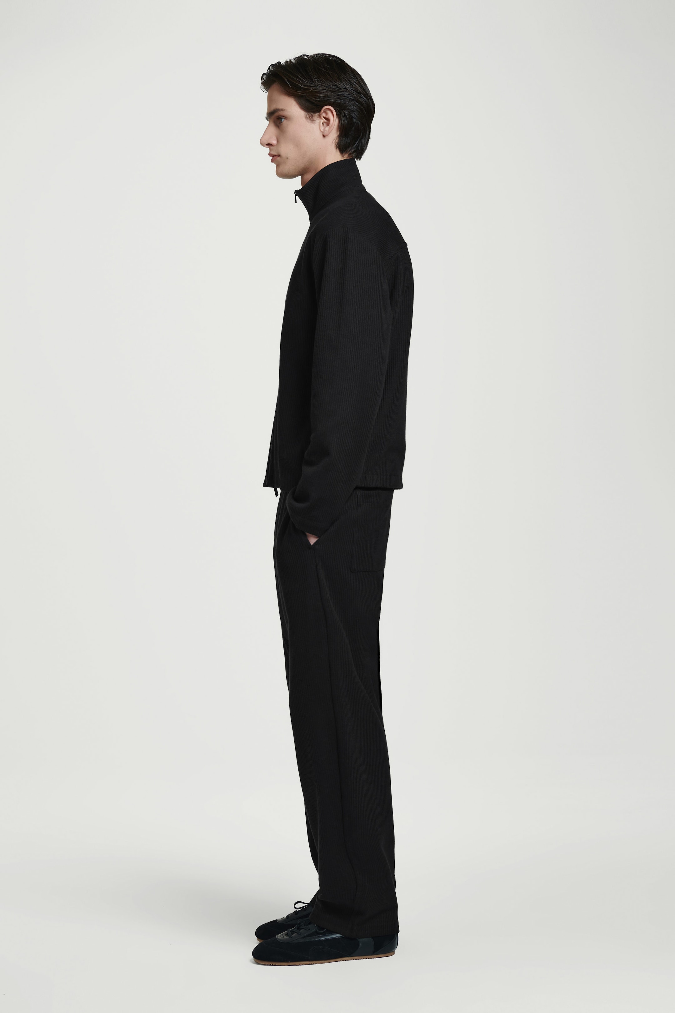 RIBBED JERSEY TRACK JACKET