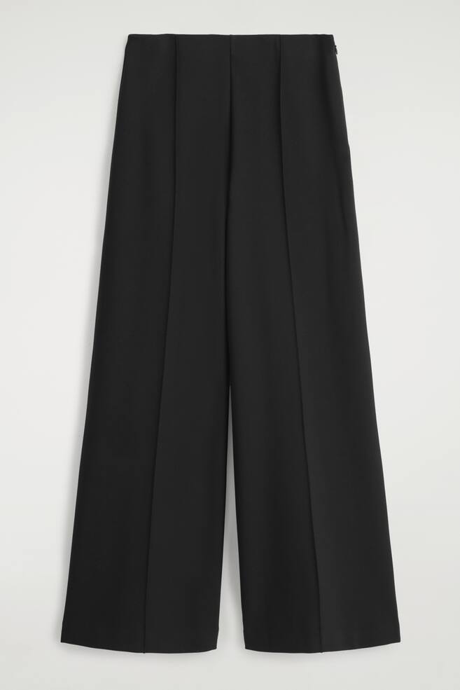PANTALÓN WIDE LEG ELÁSTICO - NEGRO - 1